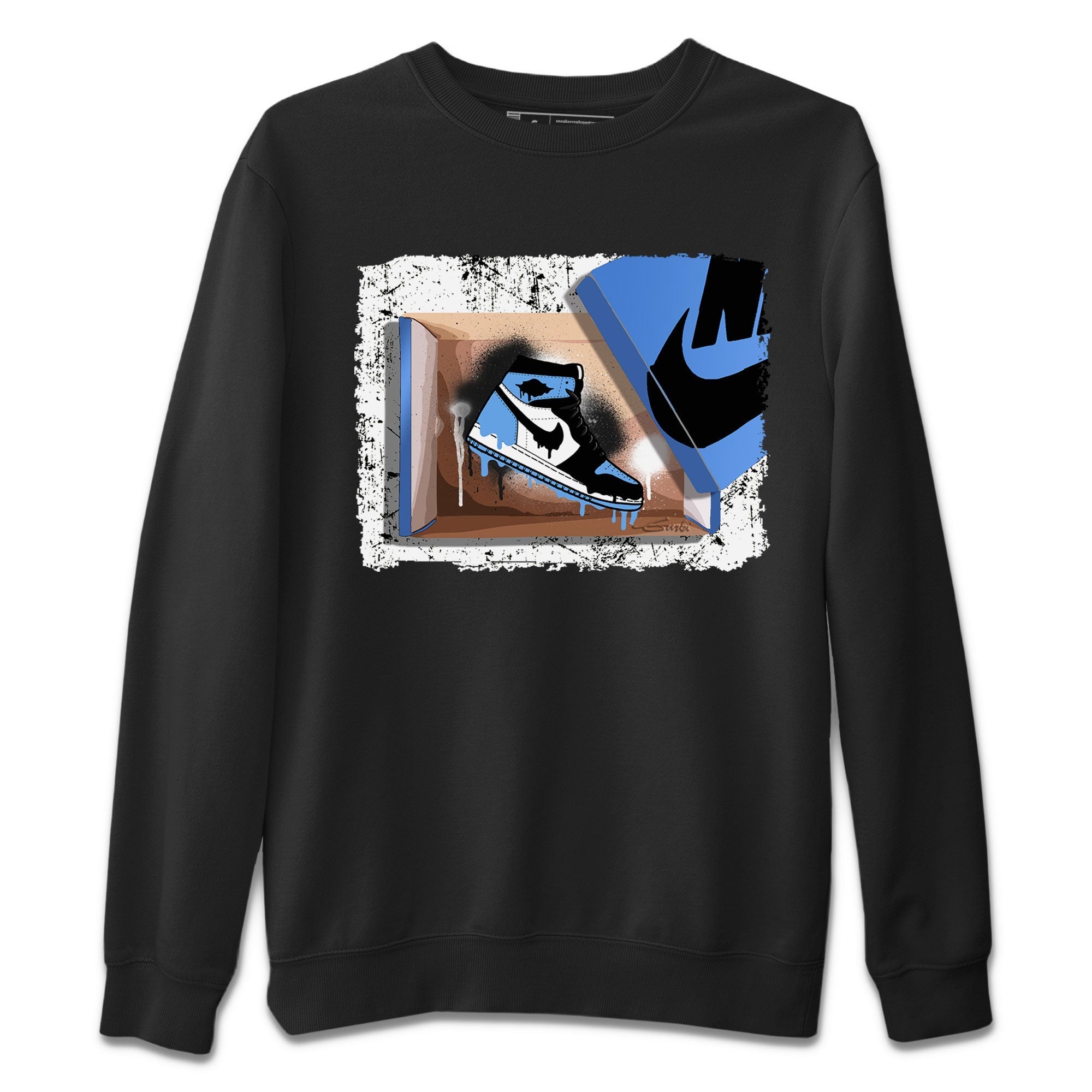 Air Jordan 1 Retro High OG UNC Toe shirt to match jordans New Kicks Streetwear Sneaker Shirt UNC Toe 1s Drip Gear Zone Sneaker Matching Clothing Unisex Black 2 T-Shirt