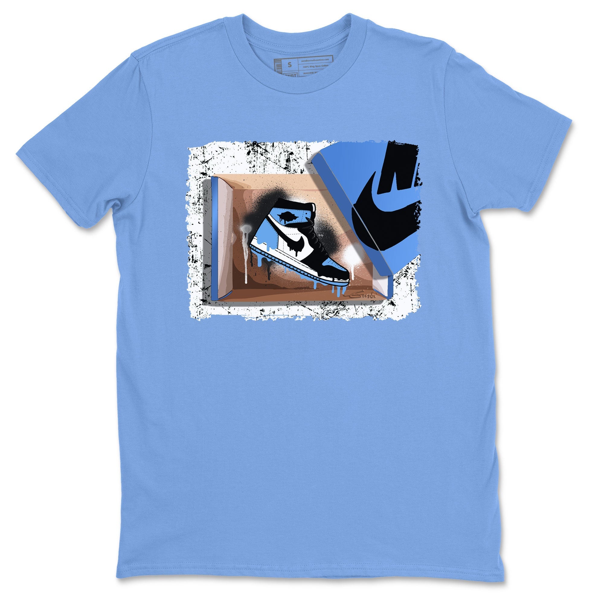 Air Jordan 1 Retro High OG UNC Toe shirt to match jordans New Kicks Streetwear Sneaker Shirt UNC Toe 1s Drip Gear Zone Sneaker Matching Clothing Unisex Carolina Blue 2 T-Shirt