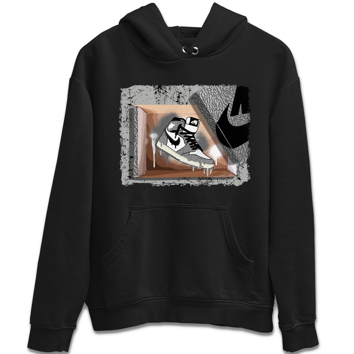 Jordan 1 White Cement Sneaker Matching T-Shirt New Kicks Sneaker Tees Jordan 1 White Cement Sneaker Release Tees Crew Neck Tees