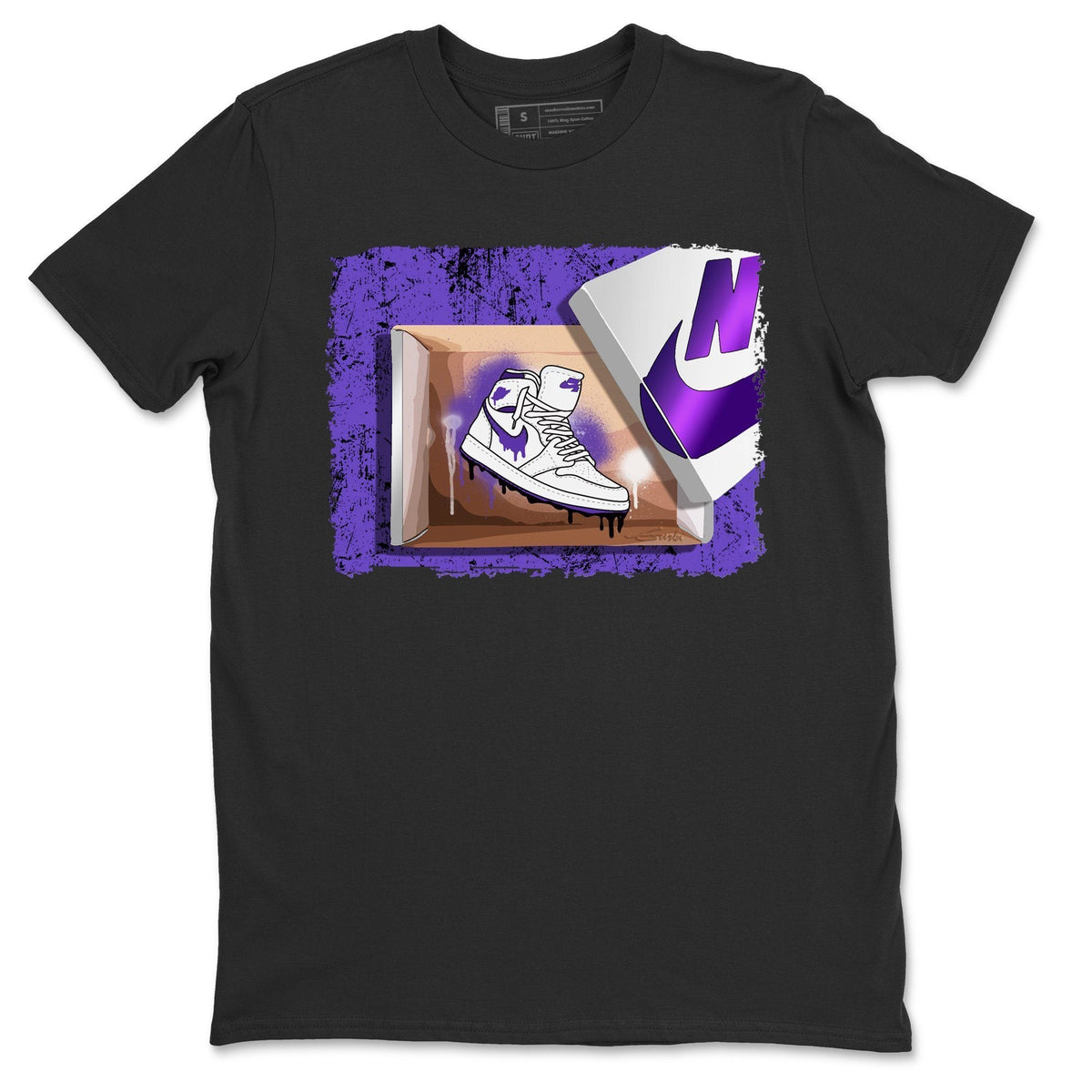 Jordan 1 WMNS Court Purple Shirt To Match Jordans New Kicks Sneaker Tees Jordan 1 WMNS Court Purple Drip Gear Zone Sneaker Matching Clothing Unisex Shirts