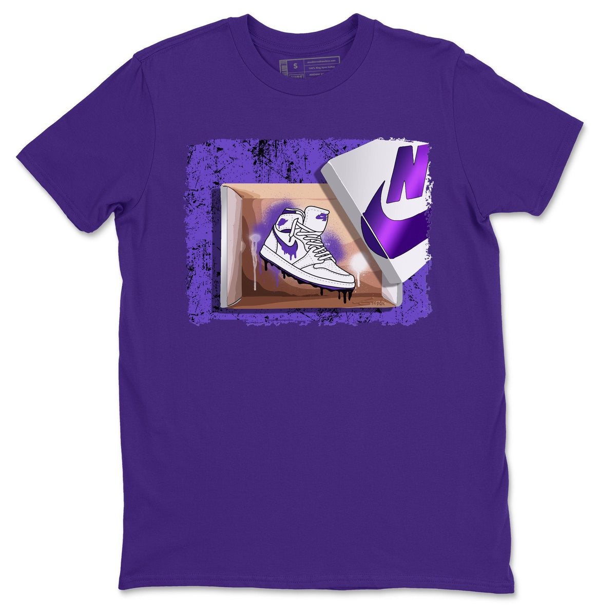 Jordan 1 WMNS Court Purple Shirt To Match Jordans New Kicks Sneaker Tees Jordan 1 WMNS Court Purple Drip Gear Zone Sneaker Matching Clothing Unisex Shirts