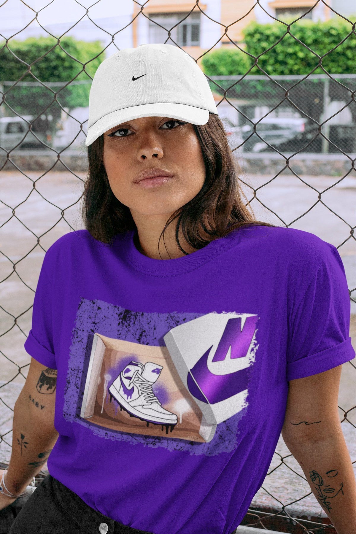 Jordan 1 WMNS Court Purple Shirt To Match Jordans New Kicks Sneaker Tees Jordan 1 WMNS Court Purple Drip Gear Zone Sneaker Matching Clothing Unisex Shirts