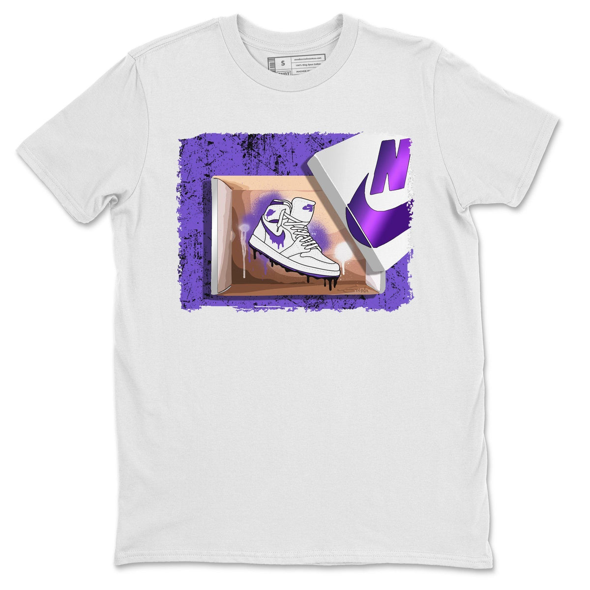 Jordan 1 WMNS Court Purple Shirt To Match Jordans New Kicks Sneaker Tees Jordan 1 WMNS Court Purple Drip Gear Zone Sneaker Matching Clothing Unisex Shirts