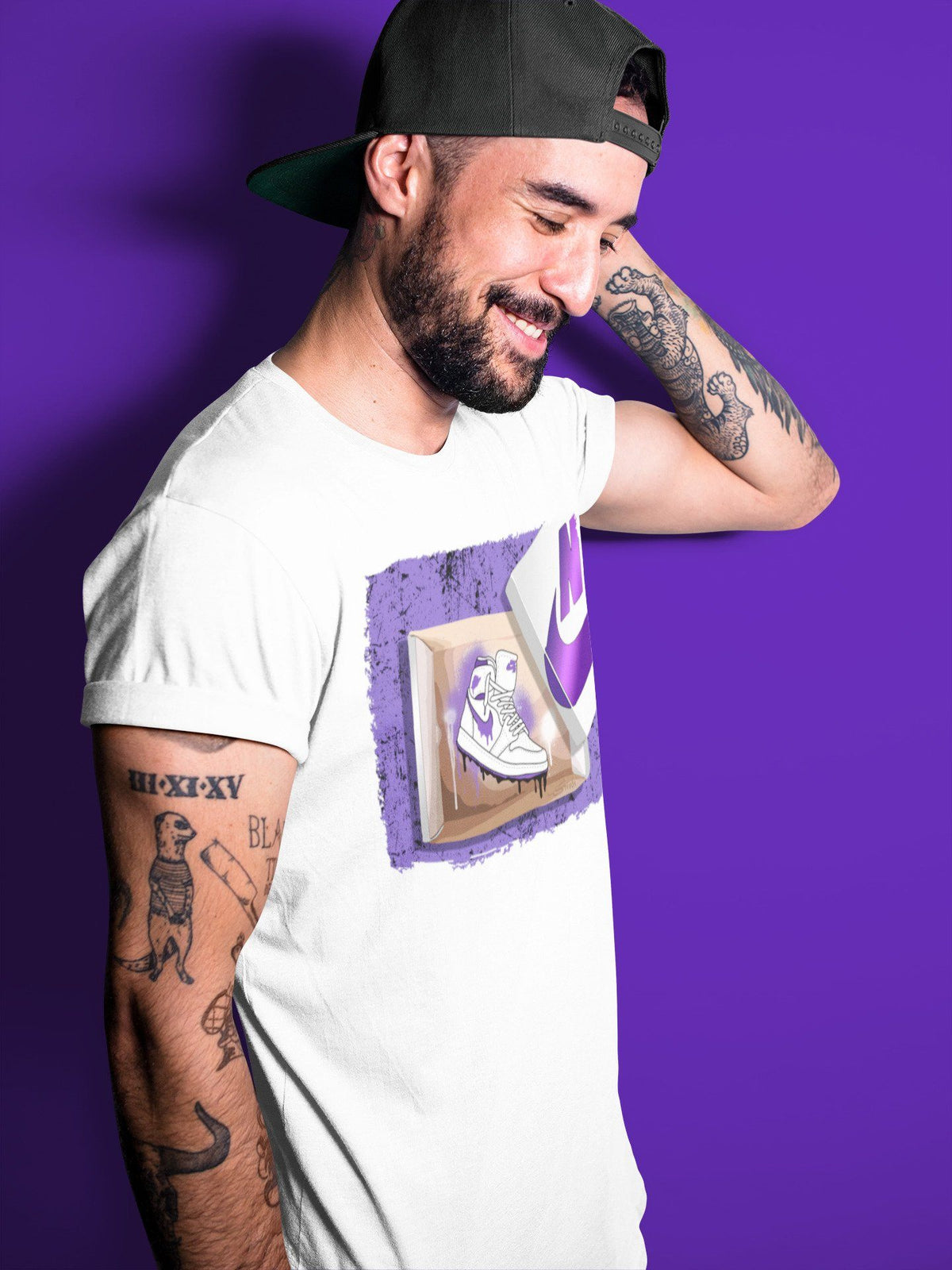 Jordan 1 WMNS Court Purple Shirt To Match Jordans New Kicks Sneaker Tees Jordan 1 WMNS Court Purple Drip Gear Zone Sneaker Matching Clothing Unisex Shirts