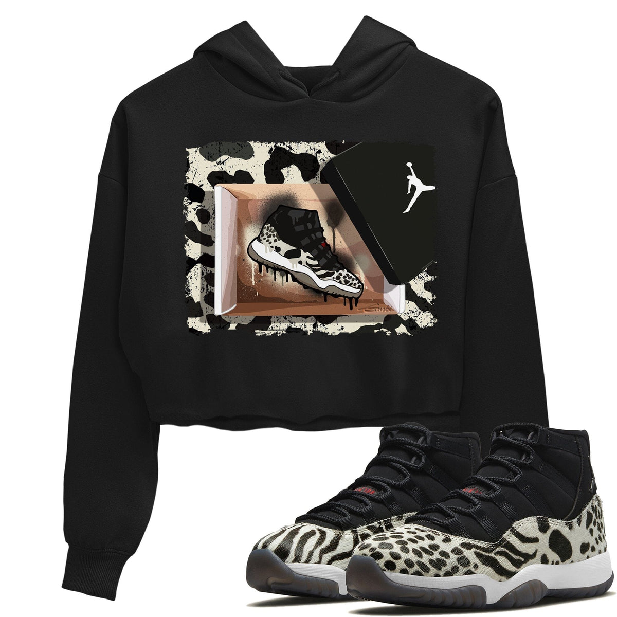 Jordan 11 Animal Instinct Sneaker Matching T-Shirt New Kicks Sneaker Tees Jordan 11 Animal Instinct Sneaker Release Tees Women's Shirts