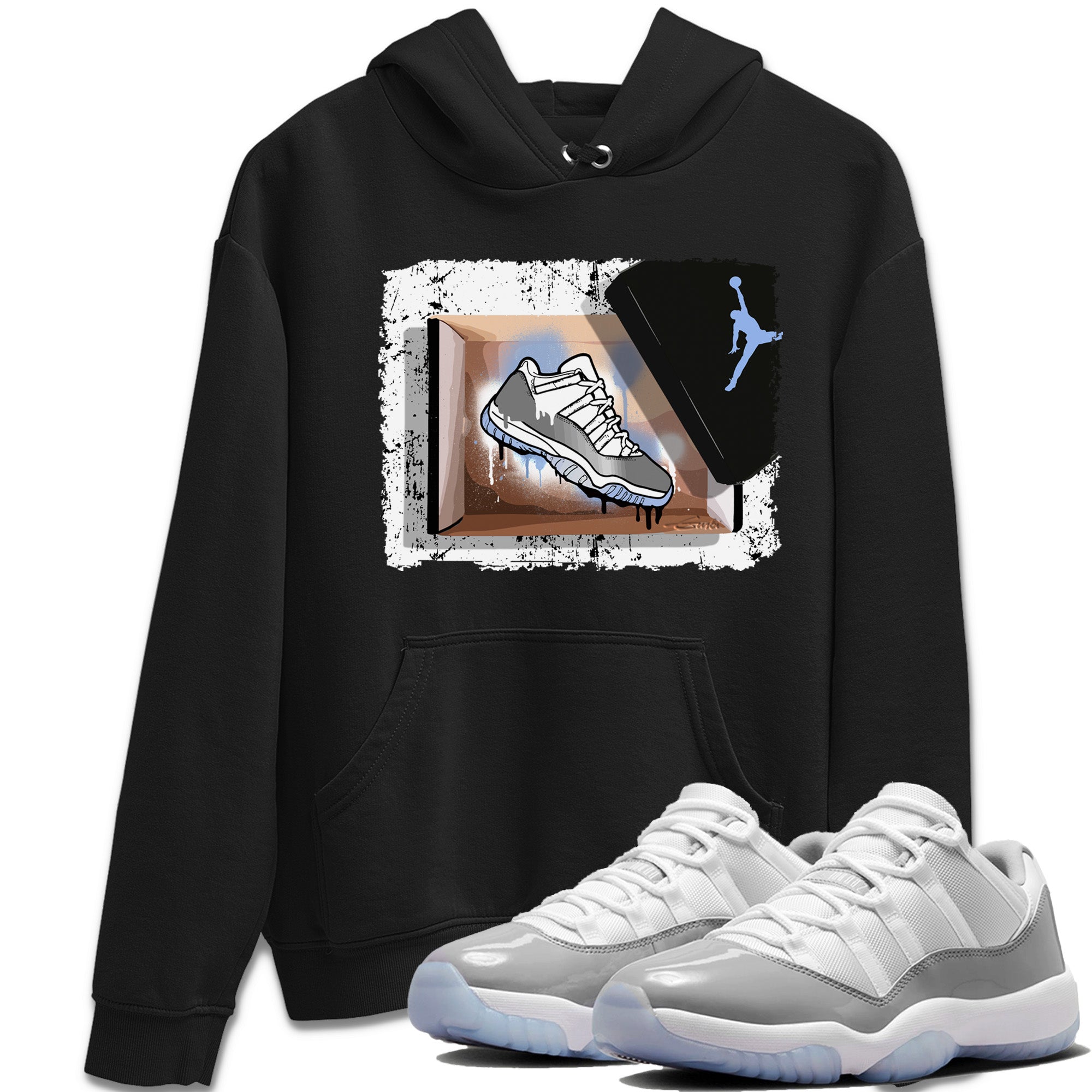 Air Jordan 11 White Cement Sneaker Match Tees New Kicks Streetwear Sneaker Shirt Jordan 11 Retro White Cement Sneaker Release Tees Unisex Shirts Black 1