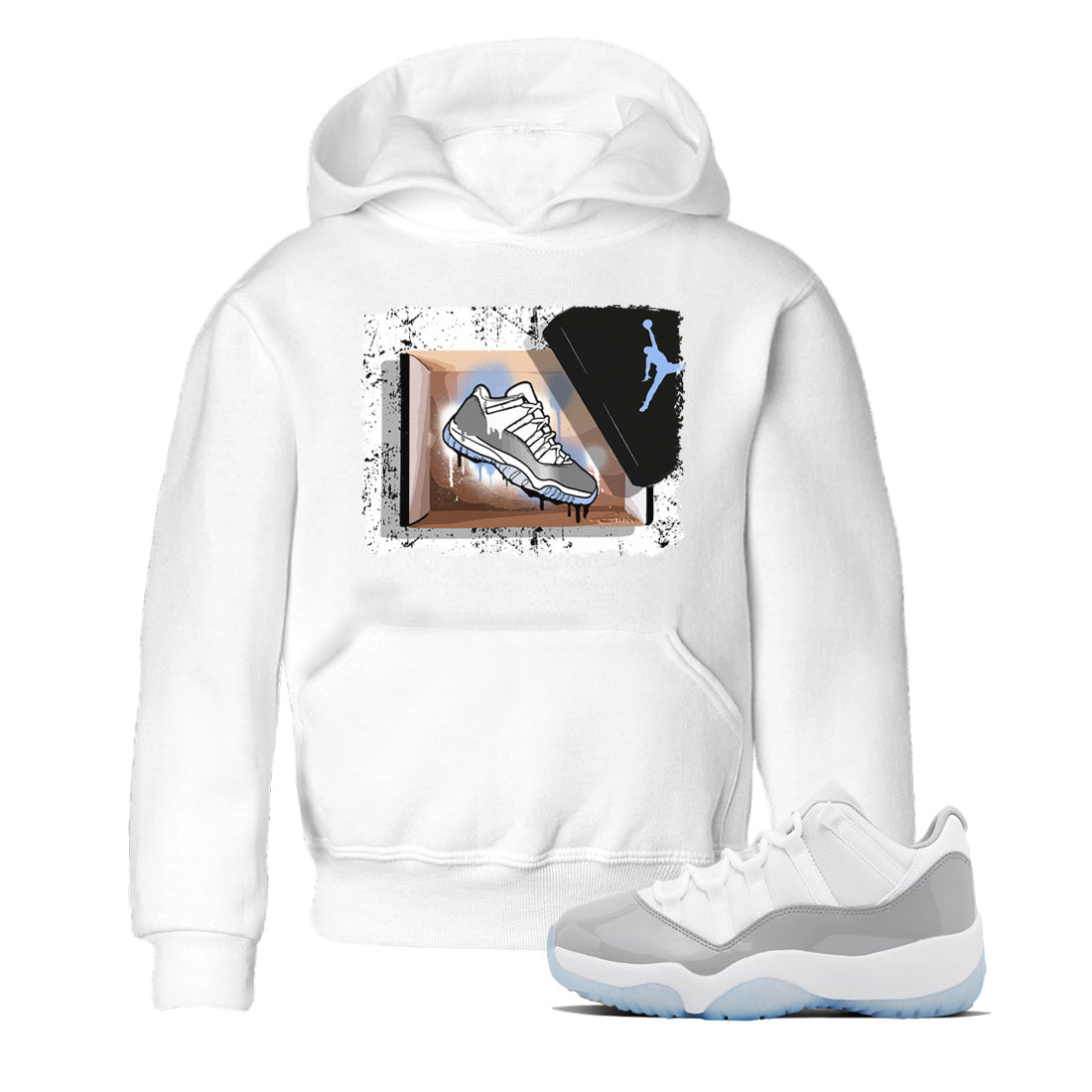 Air Jordan 11 White Cement Sneaker Match Tees New Kicks Streetwear Sneaker Shirt Jordan 11 Retro White Cement Sneaker Release Tees Kids Shirts White 1