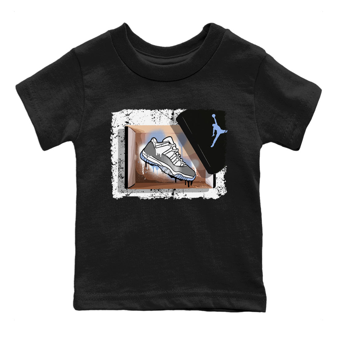 Air Jordan 11 White Cement Sneaker Match Tees New Kicks Streetwear Sneaker Shirt Jordan 11 Retro White Cement Sneaker Release Tees Kids Shirts Black 2