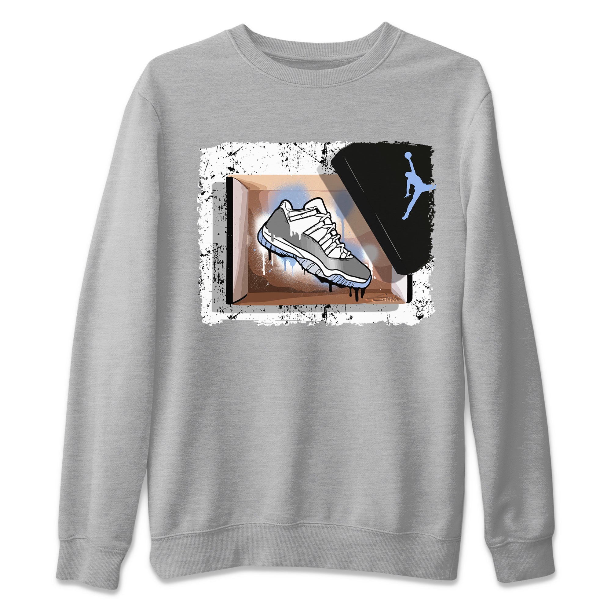 Air Jordan 11 White Cement Sneaker Match Tees New Kicks Streetwear Sneaker Shirt Jordan 11 Retro White Cement Sneaker Release Tees Unisex Shirts Heather Grey 2