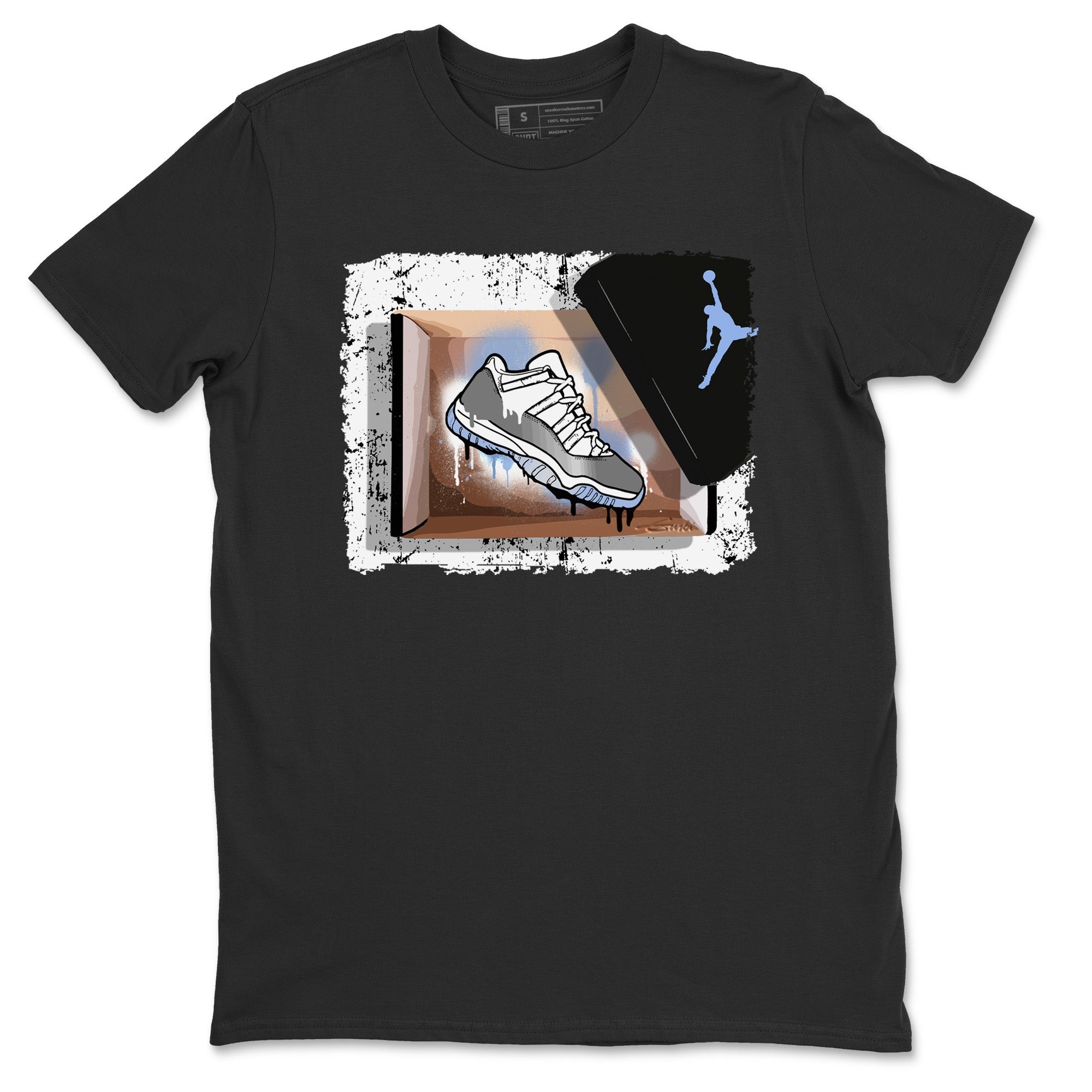 Air Jordan 11 White Cement Sneaker Match Tees New Kicks Streetwear Sneaker Shirt Jordan 11 Retro White Cement Sneaker Release Tees Unisex Shirts Black 2