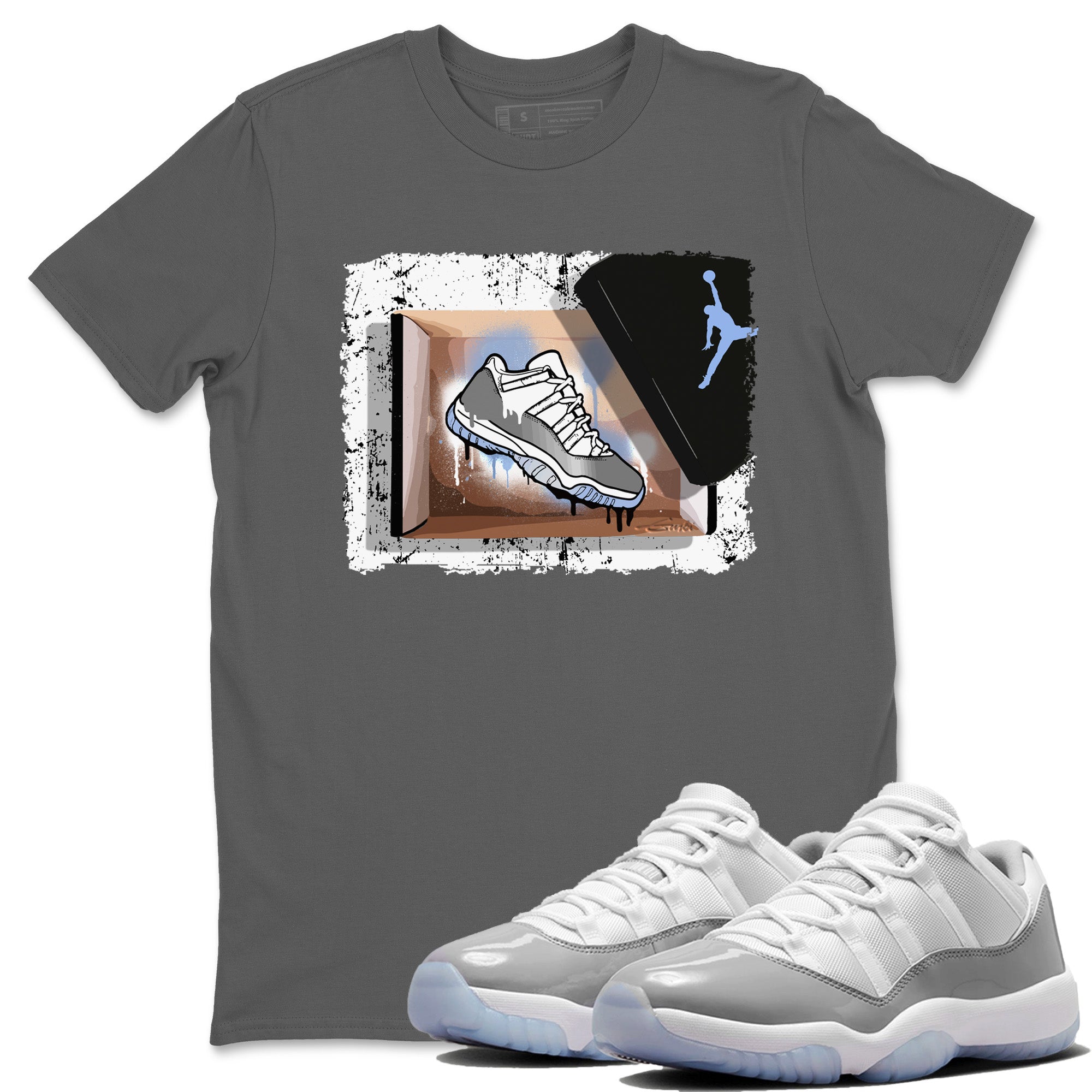 Air Jordan 11 White Cement Sneaker Match Tees New Kicks Streetwear Sneaker Shirt Jordan 11 Retro White Cement Sneaker Release Tees Unisex Shirts Cool Grey 1