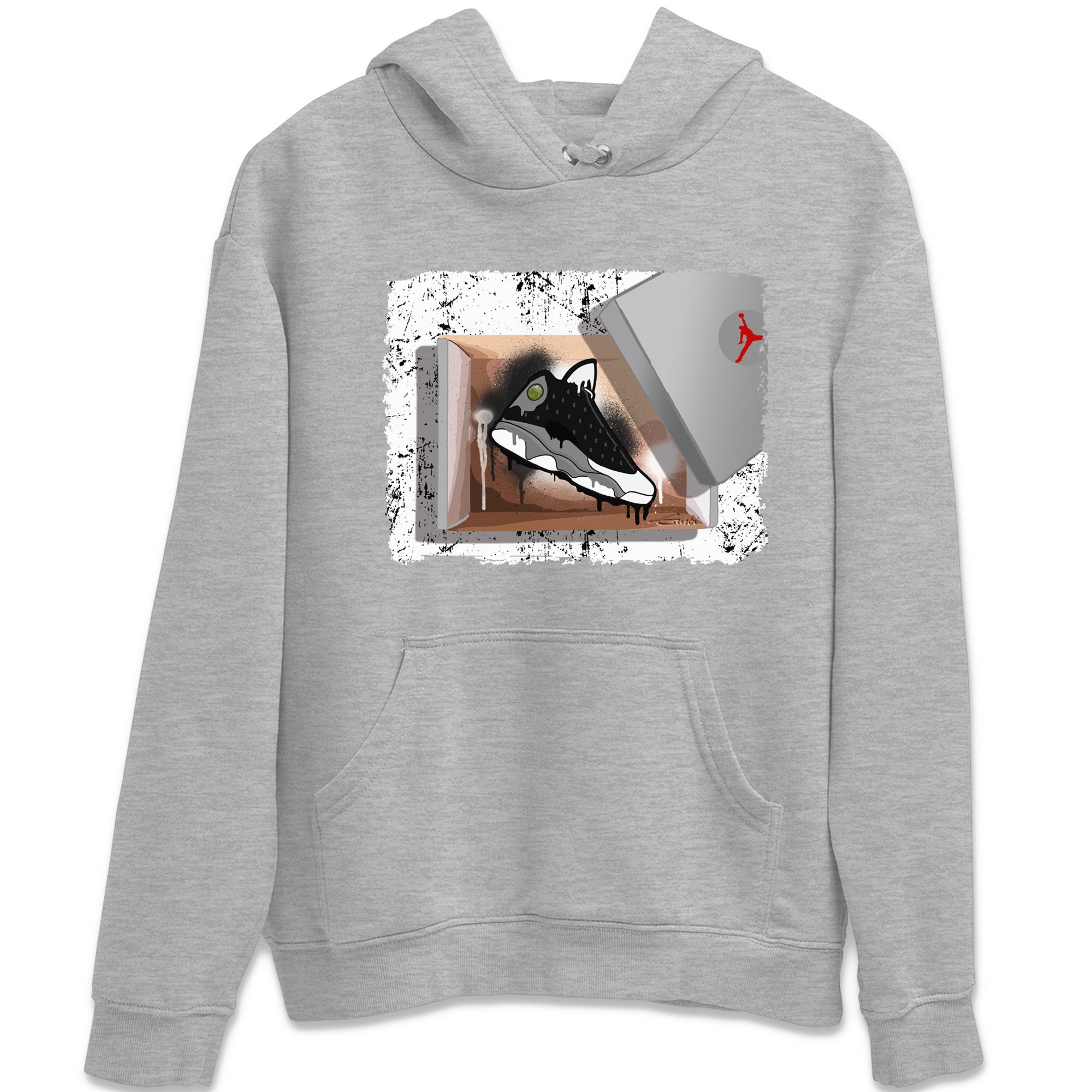 Air Jordan 13 Black Flint Sneaker Match Tees New Kicks Streetwear Sneaker Shirt Air Jordan 13 Retro Black Flint Tee Unisex Shirts Heather Grey 2