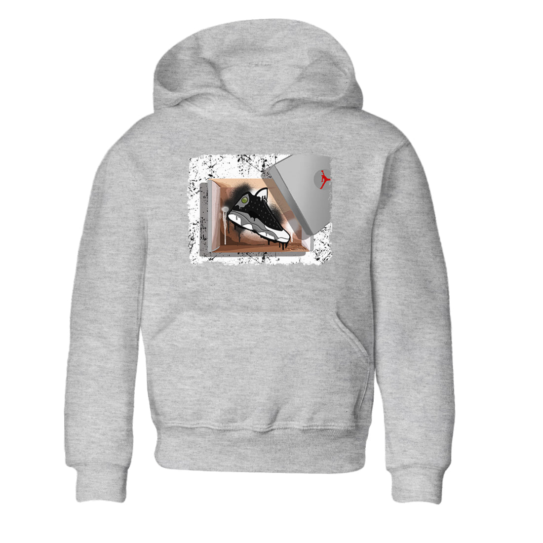 Air Jordan 13 Black Flint Sneaker Match Tees New Kicks Streetwear Sneaker Shirt Air Jordan 13 Retro Black Flint Tee Kids Shirts Heather Grey 2