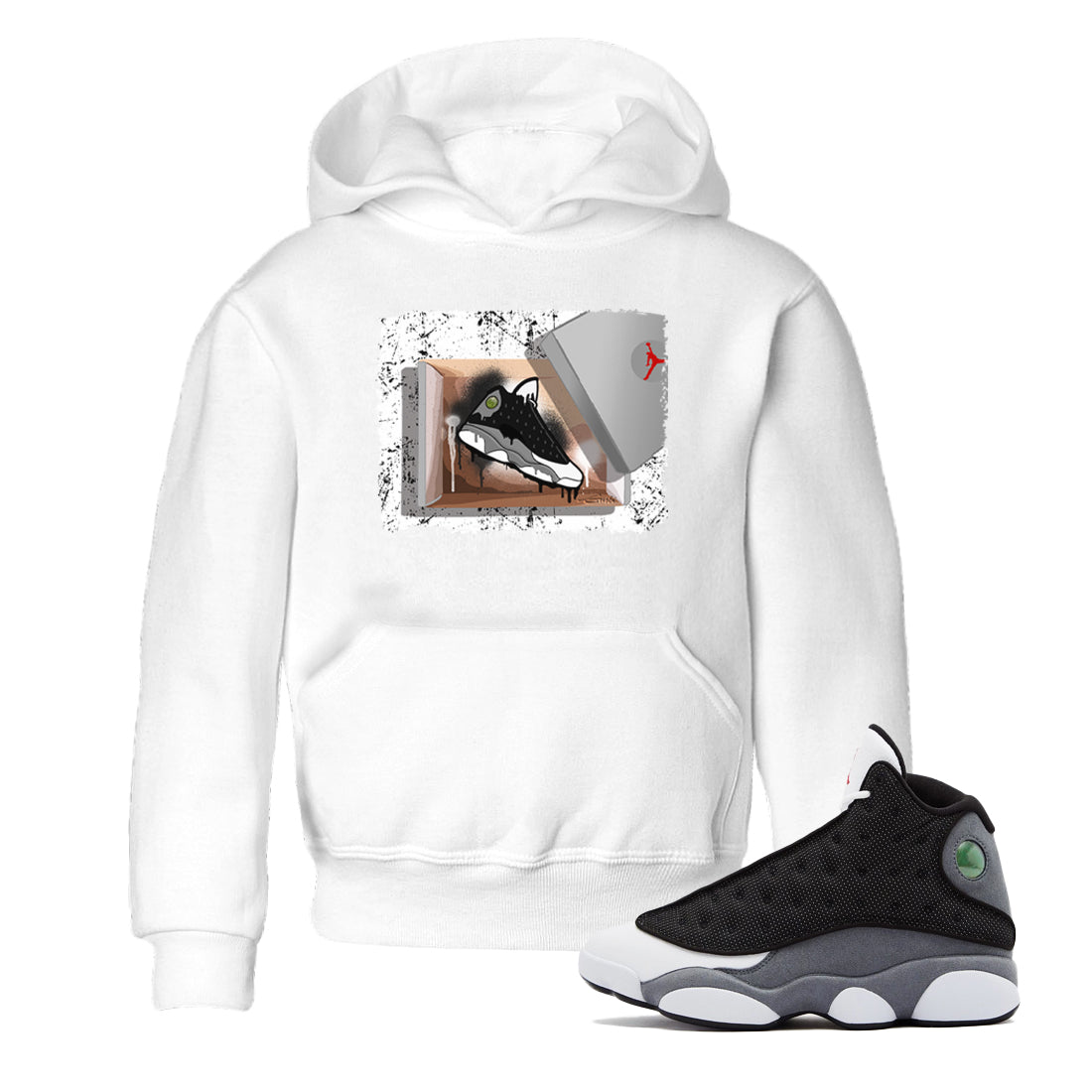 Air Jordan 13 Black Flint Sneaker Match Tees New Kicks Streetwear Sneaker Shirt Air Jordan 13 Retro Black Flint Tee Kids Shirts White 1