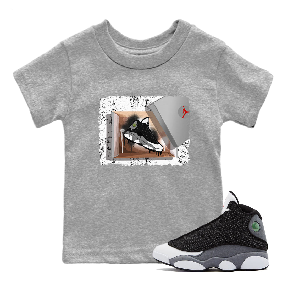 Air Jordan 13 Black Flint New Kicks Baby and Kids Streetwear Sneaker Shirt Air Jordan 13 Black Flint Kids Streetwear Sneaker Shirt Size Chart