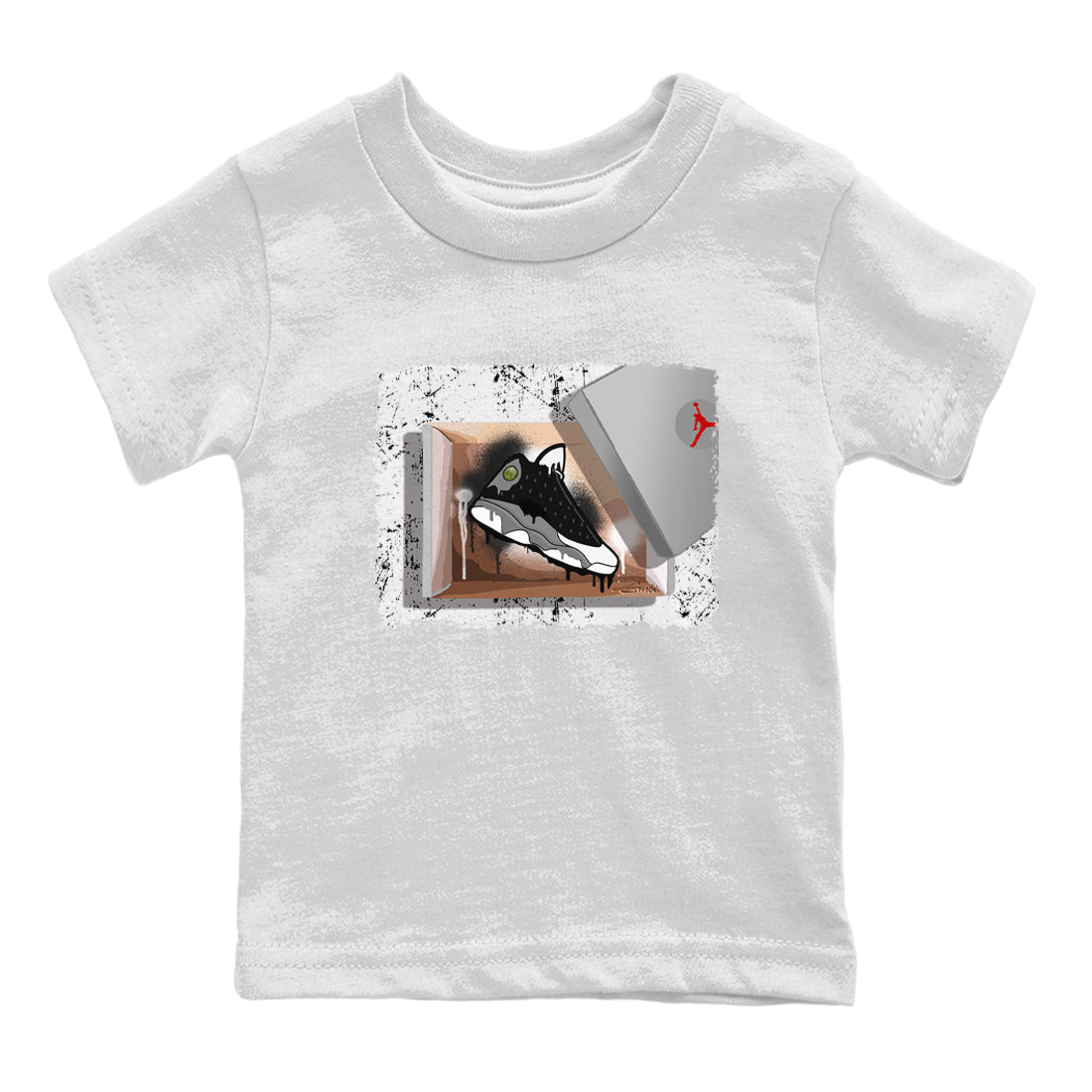 Air Jordan 13 Black Flint Sneaker Match Tees New Kicks Streetwear Sneaker Shirt Air Jordan 13 Retro Black Flint Tee Kids Shirts White 2