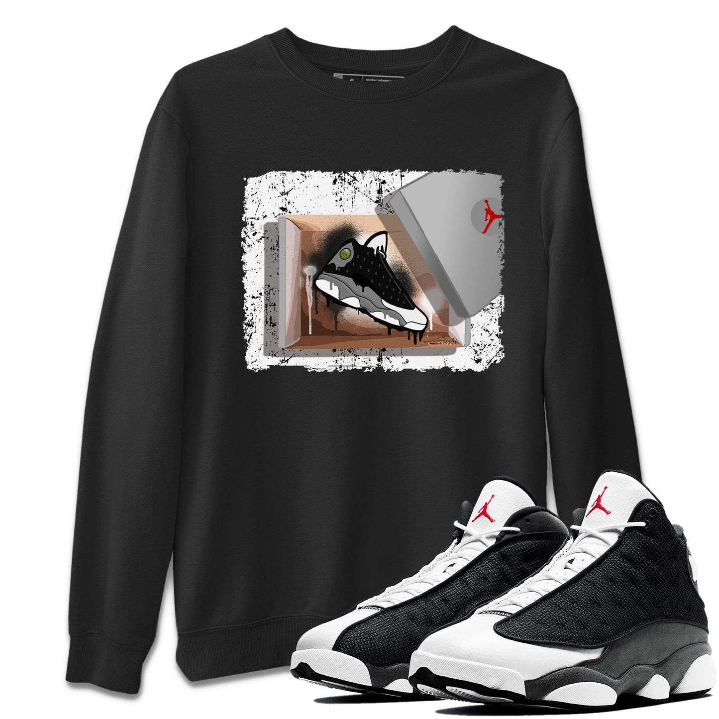 Air Jordan 13 Black Flint Sneaker Match Tees New Kicks Streetwear Sneaker Shirt Air Jordan 13 Retro Black Flint Tee Unisex Shirts Black 1