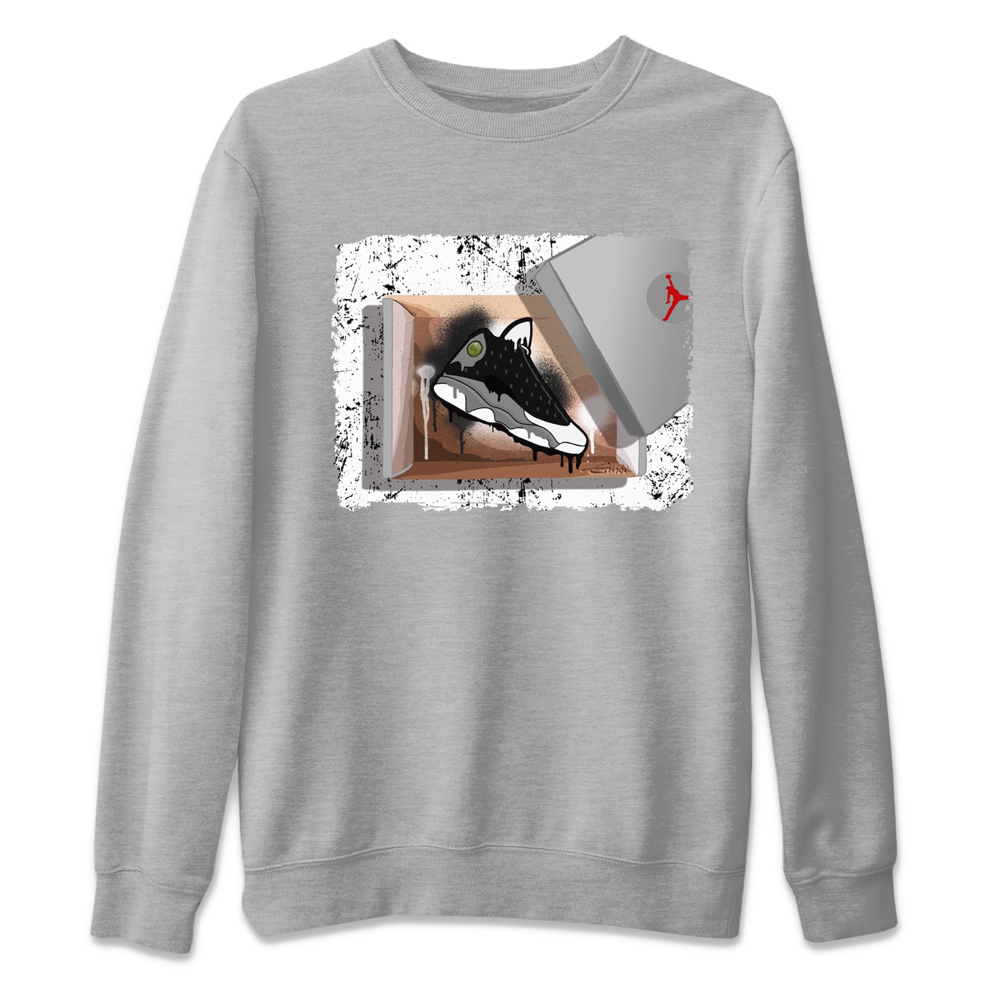 Air Jordan 13 Black Flint Sneaker Match Tees New Kicks Streetwear Sneaker Shirt Air Jordan 13 Retro Black Flint Tee Unisex Shirts Heather Grey 2