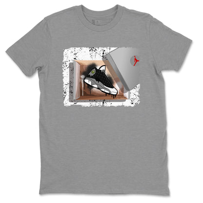 Air Jordan 13 Black Flint Sneaker Match Tees New Kicks Streetwear Sneaker Shirt Air Jordan 13 Retro Black Flint Tee Unisex Shirts Heather Grey 2