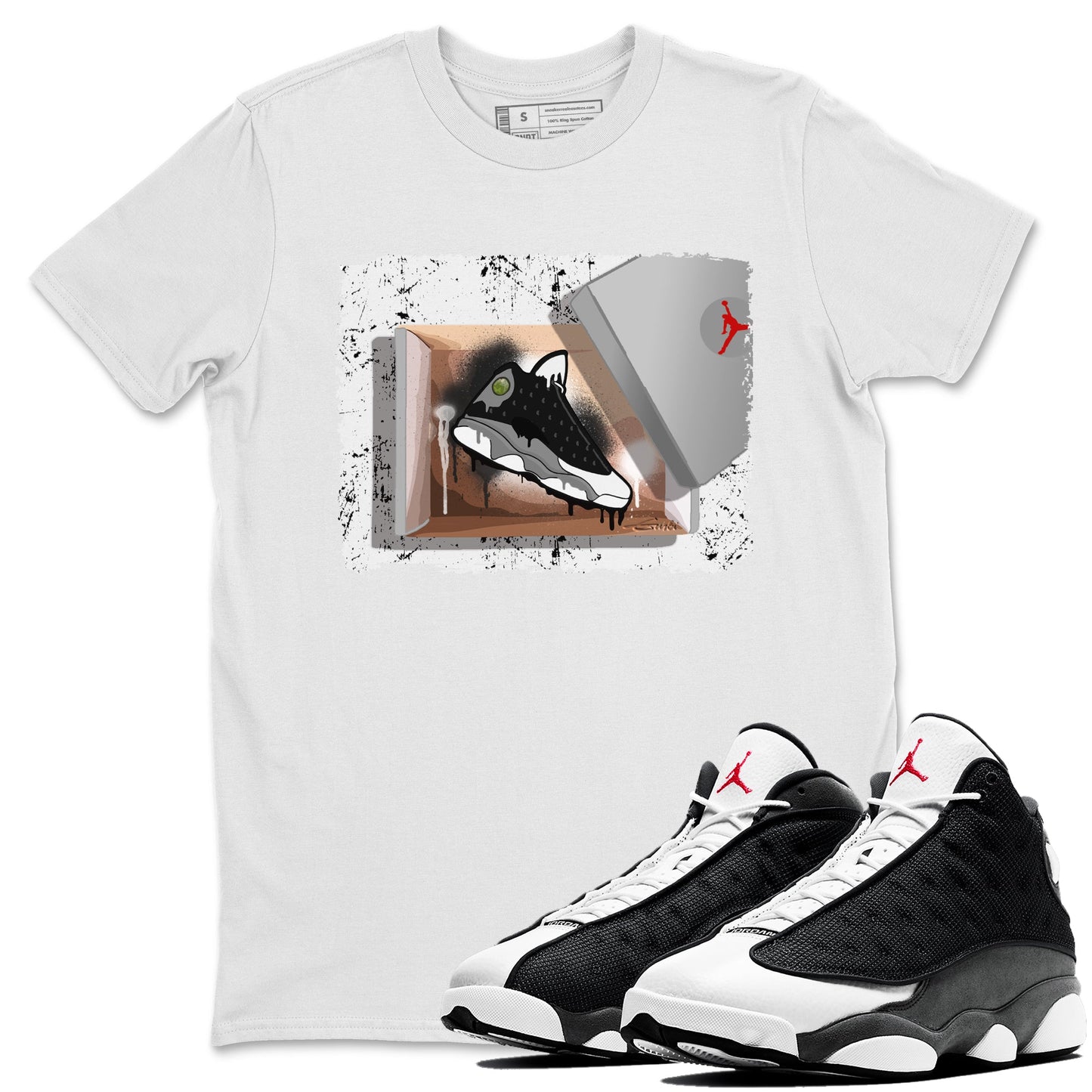 Air Jordan 13 Black Flint Sneaker Match Tees New Kicks Streetwear Sneaker Shirt Air Jordan 13 Retro Black Flint Tee Unisex Shirts White 1
