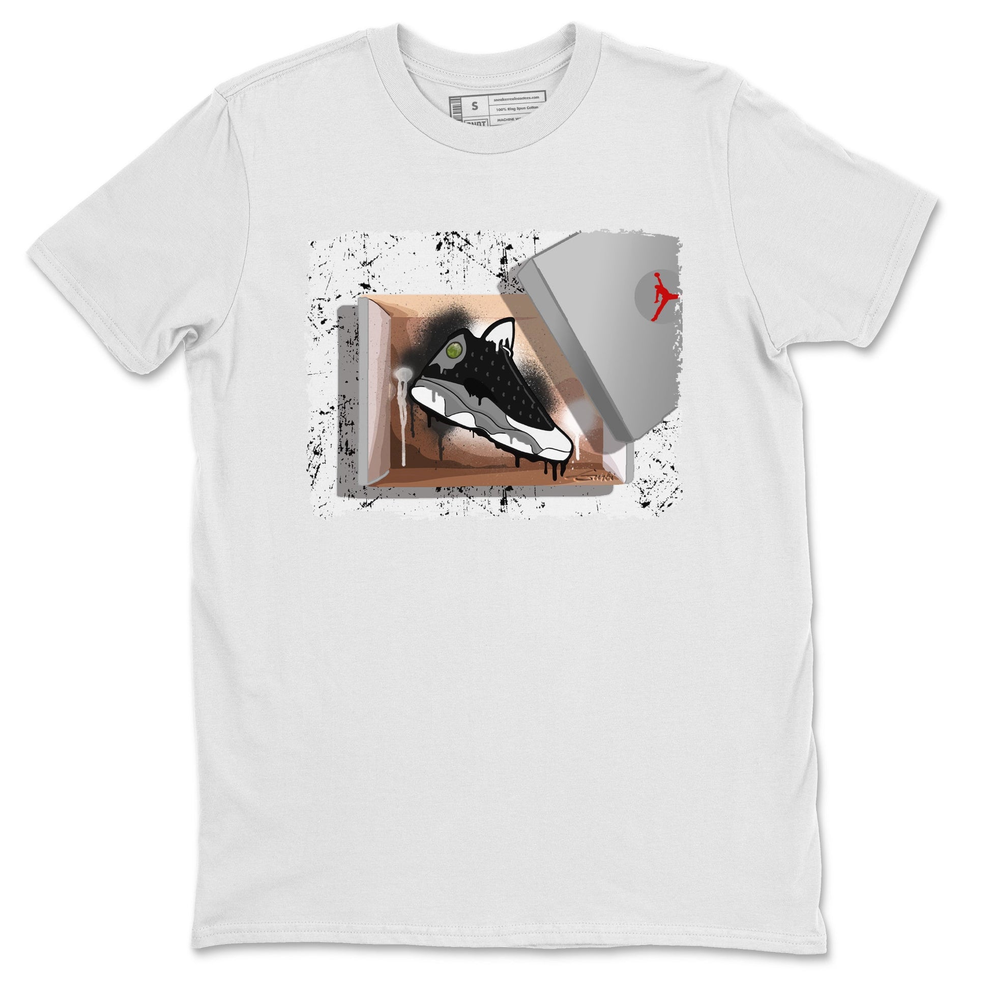 Air Jordan 13 Black Flint Sneaker Match Tees New Kicks Streetwear Sneaker Shirt Air Jordan 13 Retro Black Flint Tee Unisex Shirts White 2