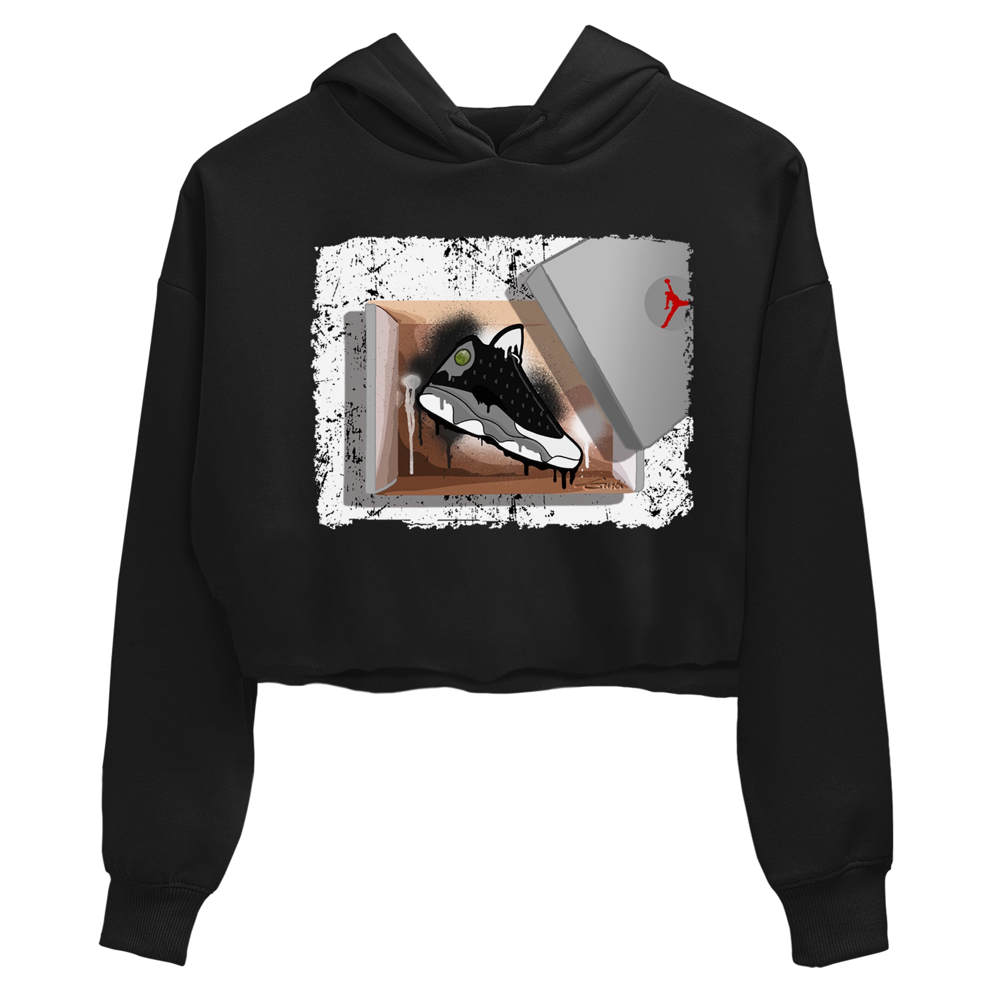 Air Jordan 13 Black Flint Sneaker Match Tees New Kicks Streetwear Sneaker Shirt Air Jordan 13 Retro Black Flint Tee Women's Shirts Black 2