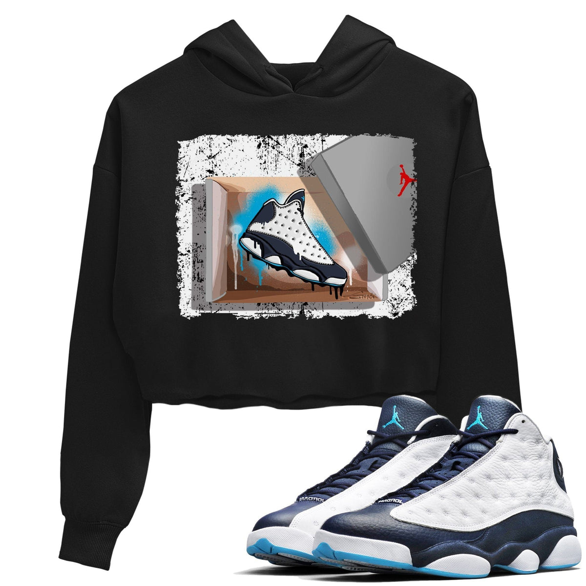Jordan 13 Obsidian Sneaker Matching T-Shirt New Kicks Sneaker Tees Jordan 13 Obsidian Sneaker Release Tees Women's Shirts