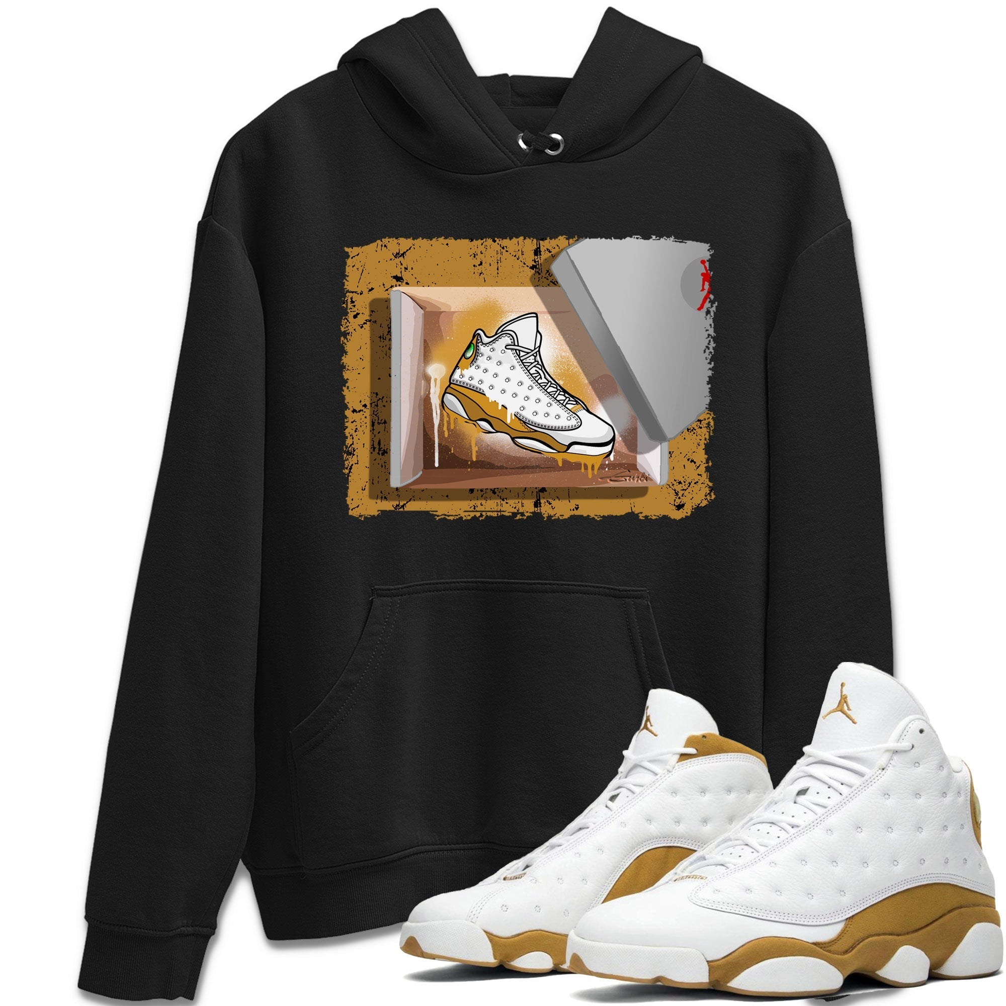 Air Jordan 13 Retro Wheat shirt to match jordans New Kicks Streetwear Sneaker Shirt Air Jordan 13 Wheat Drip Gear Zone Sneaker Matching Clothing Unisex Black 1 T-Shirt