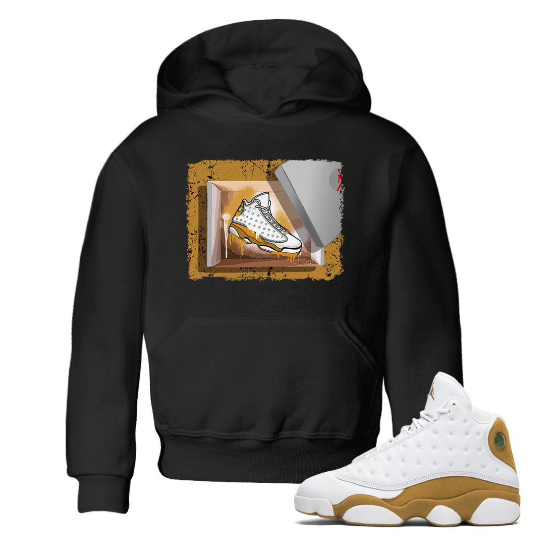 Air Jordan 13 Retro Wheat shirt to match jordans New Kicks Streetwear Sneaker Shirt Air Jordan 13 Wheat Drip Gear Zone Sneaker Matching Clothing Baby Toddler Black 1 T-Shirt