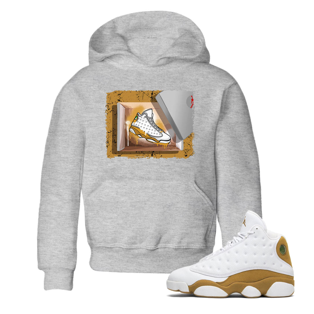 Air Jordan 13 Retro Wheat shirt to match jordans New Kicks Streetwear Sneaker Shirt Air Jordan 13 Wheat Drip Gear Zone Sneaker Matching Clothing Baby Toddler Heather Grey 1 T-Shirt