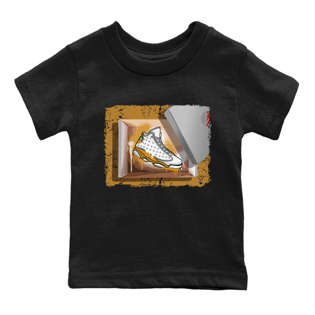 Air Jordan 13 Retro Wheat shirt to match jordans New Kicks Streetwear Sneaker Shirt Air Jordan 13 Wheat Drip Gear Zone Sneaker Matching Clothing Baby Toddler Black 2 T-Shirt