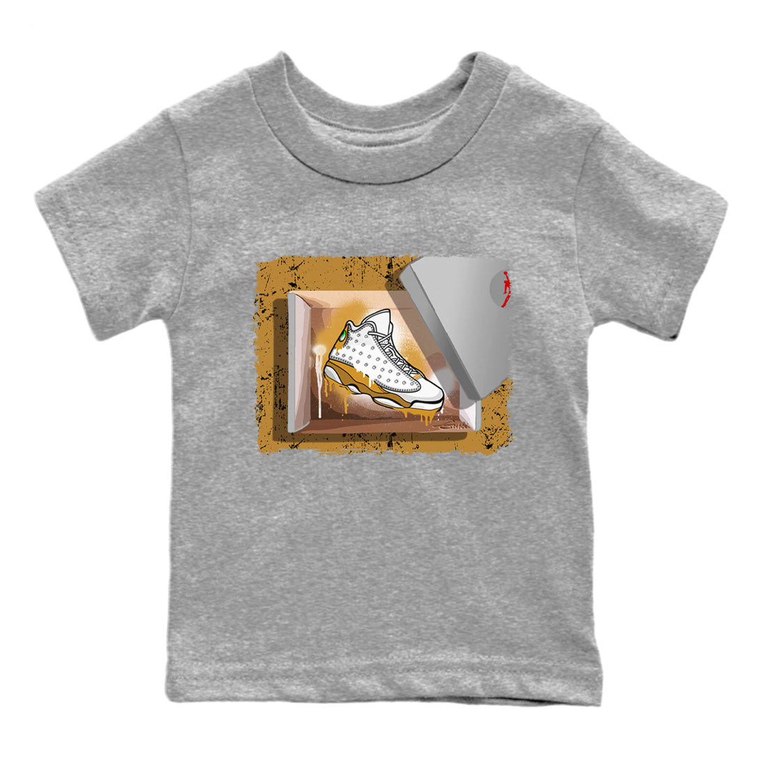 Air Jordan 13 Retro Wheat shirt to match jordans New Kicks Streetwear Sneaker Shirt Air Jordan 13 Wheat Drip Gear Zone Sneaker Matching Clothing Baby Toddler Heather Grey 2 T-Shirt