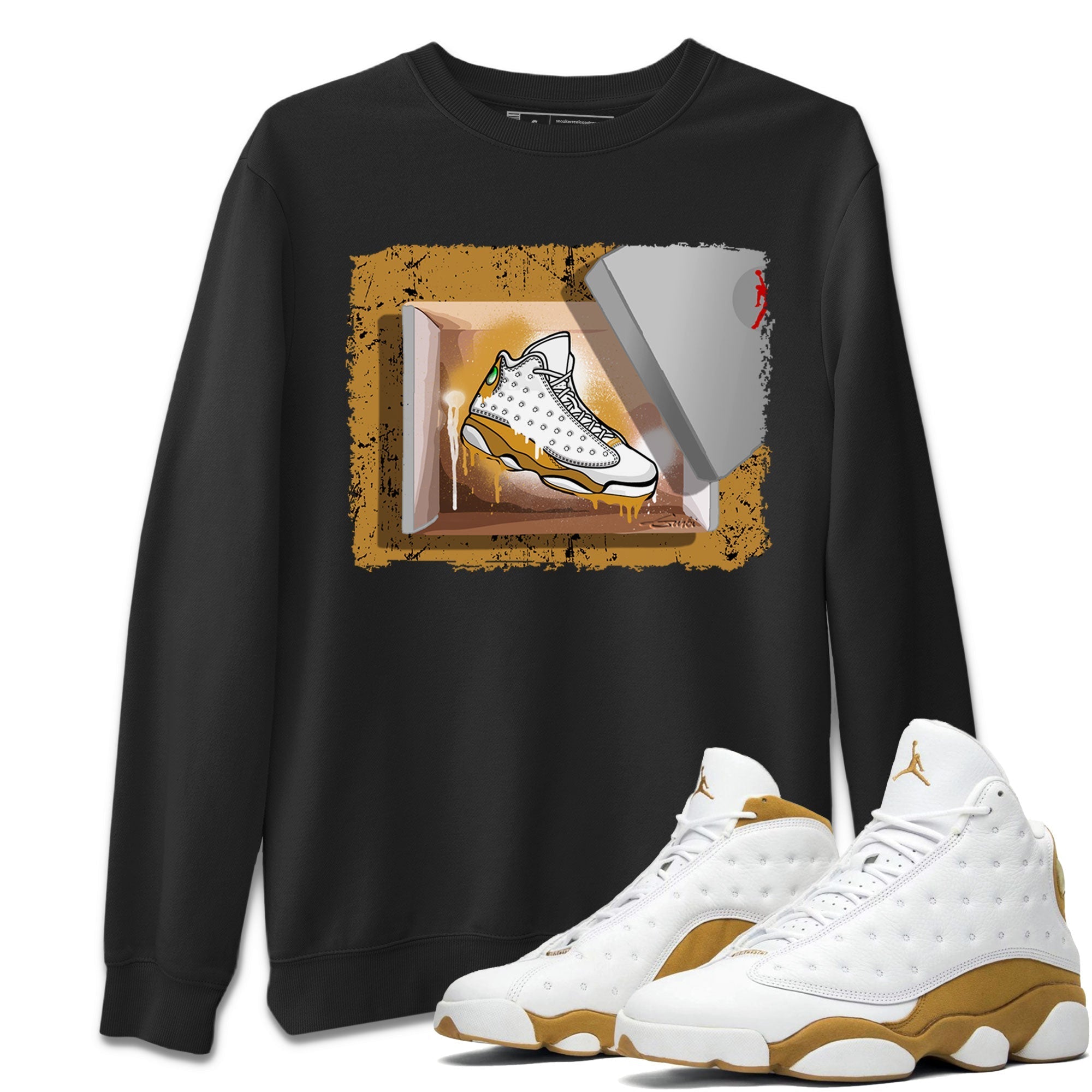 Air Jordan 13 Retro Wheat shirt to match jordans New Kicks Streetwear Sneaker Shirt Air Jordan 13 Wheat Drip Gear Zone Sneaker Matching Clothing Unisex Black 1 T-Shirt