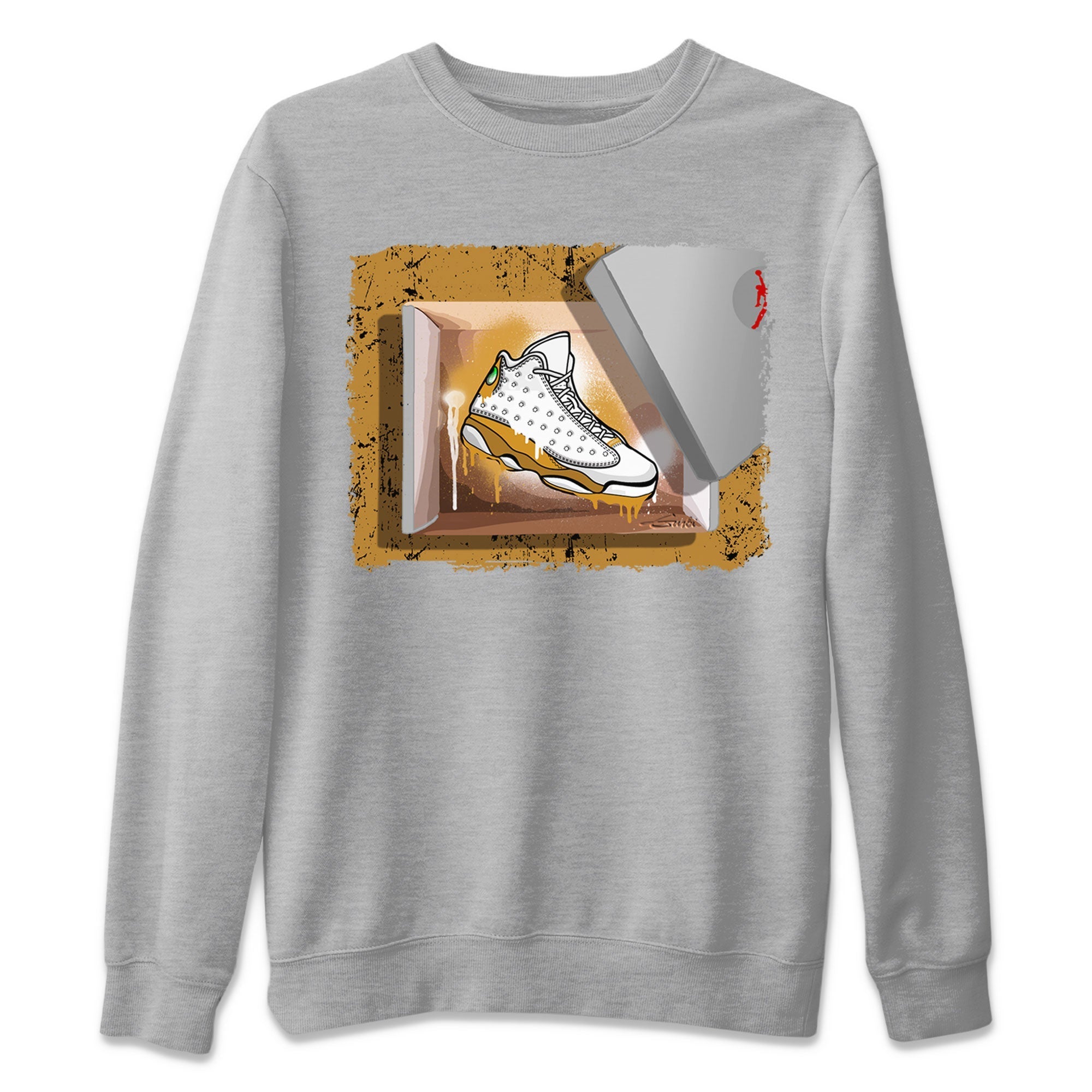 Air Jordan 13 Retro Wheat shirt to match jordans New Kicks Streetwear Sneaker Shirt Air Jordan 13 Wheat Drip Gear Zone Sneaker Matching Clothing Unisex Heather Grey 2 T-Shirt