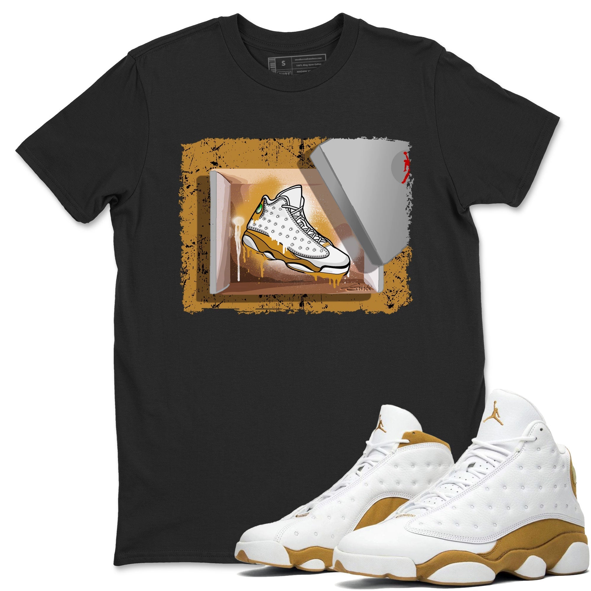 Air Jordan 13 Retro Wheat shirt to match jordans New Kicks Streetwear Sneaker Shirt Air Jordan 13 Wheat Drip Gear Zone Sneaker Matching Clothing Unisex Black 1 T-Shirt