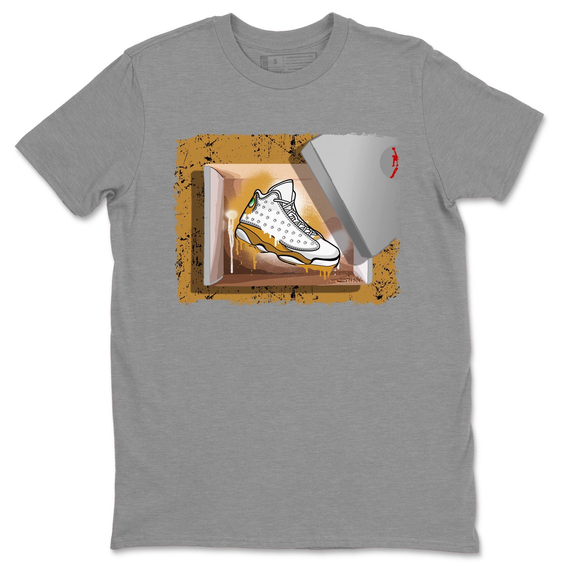 Air Jordan 13 Retro Wheat shirt to match jordans New Kicks Streetwear Sneaker Shirt Air Jordan 13 Wheat Drip Gear Zone Sneaker Matching Clothing Unisex Heather Grey 2 T-Shirt
