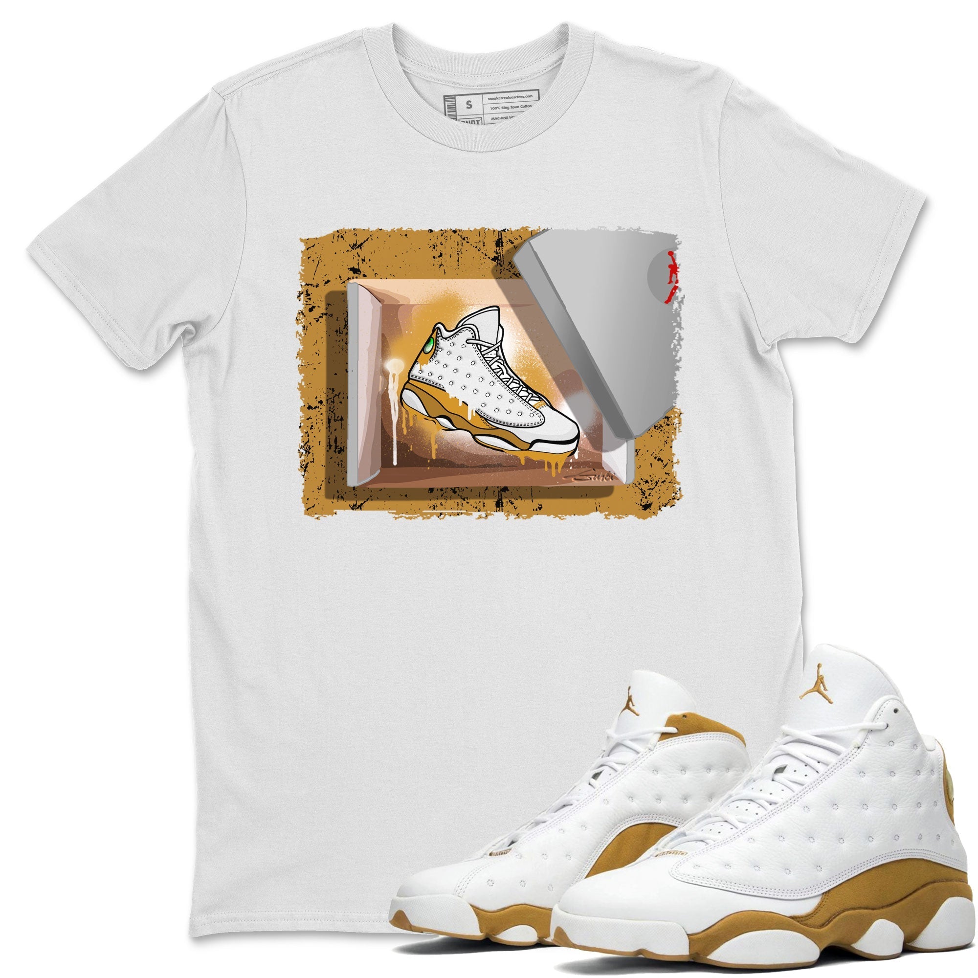 Air Jordan 13 Retro Wheat shirt to match jordans New Kicks Streetwear Sneaker Shirt Air Jordan 13 Wheat Drip Gear Zone Sneaker Matching Clothing Unisex White 1 T-Shirt