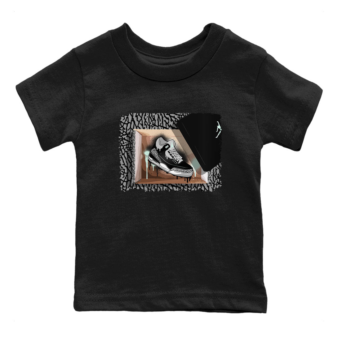 3s Green Glow shirt to match jordans New Kicks sneaker tees Air Jordan 3 Retro Green Glow Drip Gear Zone baby toddler Black 2 cotton Shirt