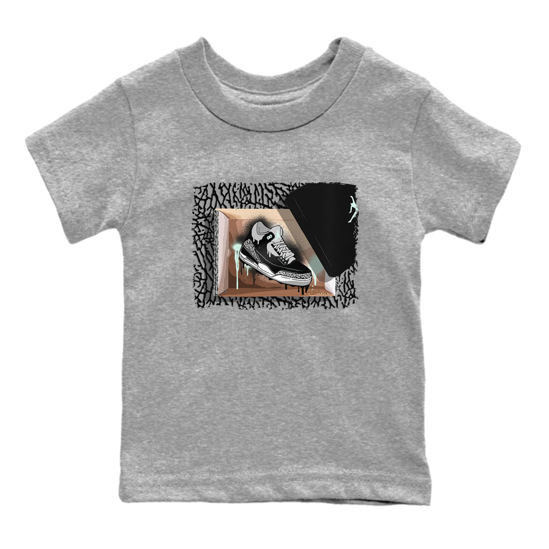 3s Green Glow shirt to match jordans New Kicks sneaker tees Air Jordan 3 Retro Green Glow Drip Gear Zone baby toddler Heather Grey 2 cotton Shirt