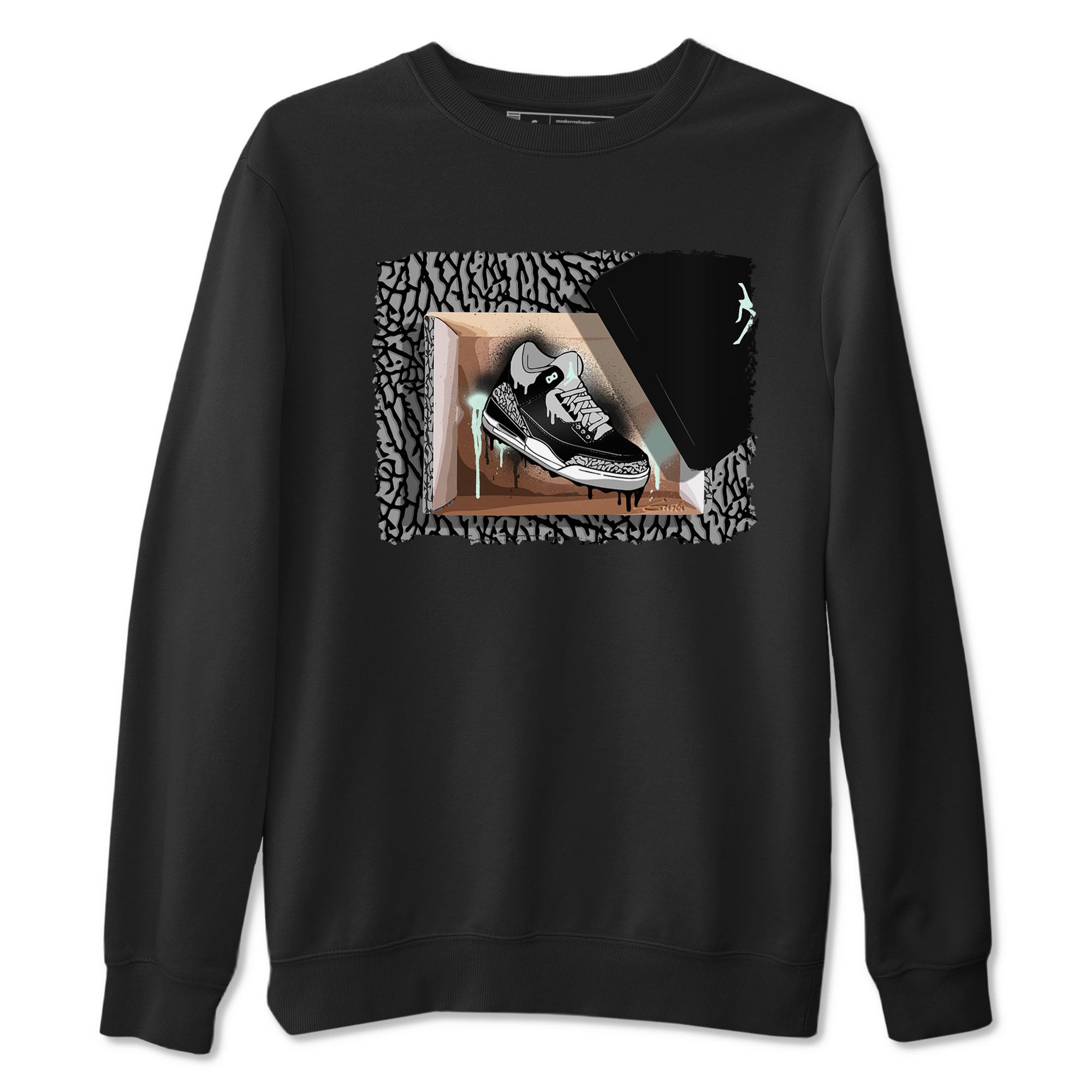 3s Green Glow shirt to match jordans New Kicks sneaker tees Air Jordan 3 Retro Green Glow Drip Gear Zone unisex cotton Black 2 crew neck shirt