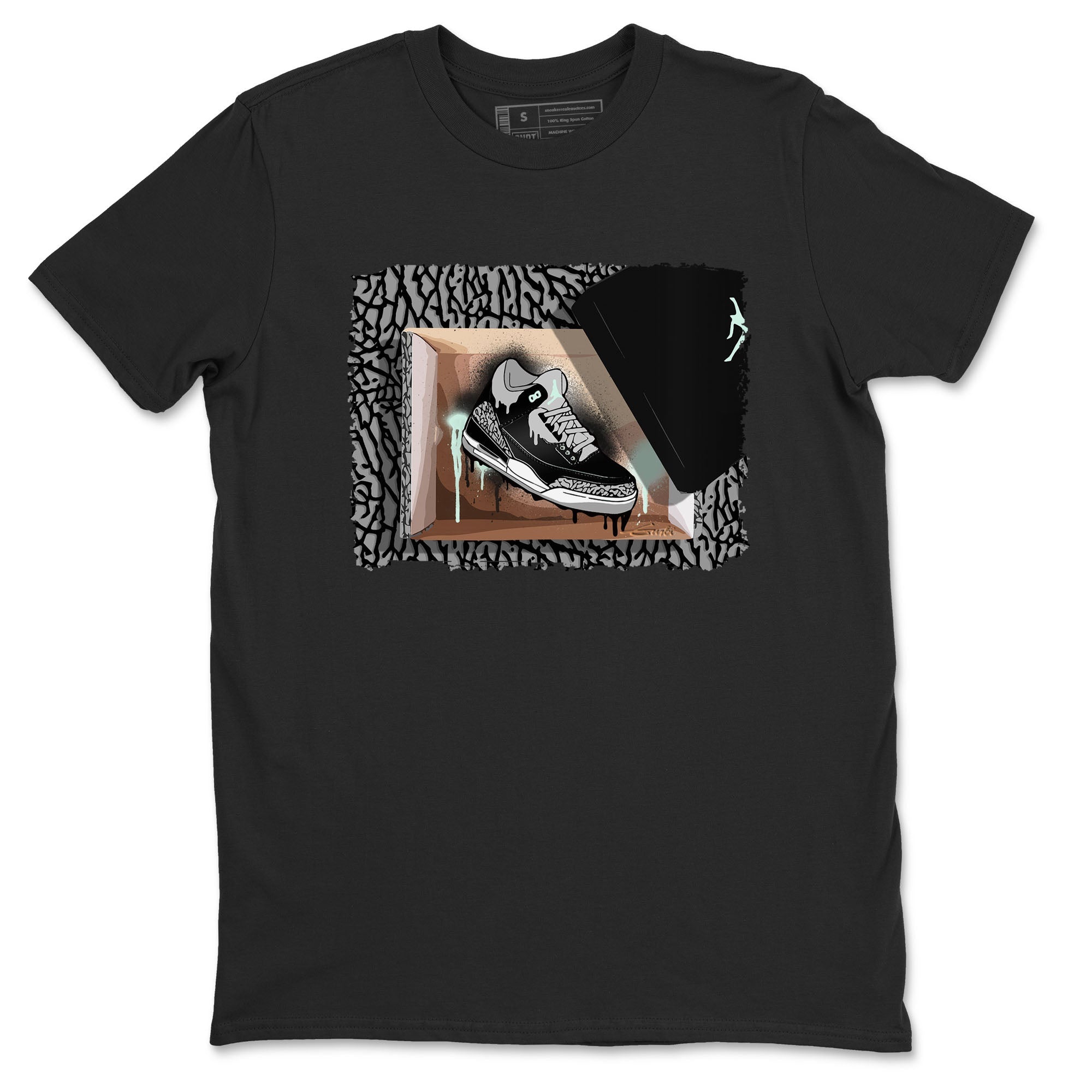 3s Green Glow shirt to match jordans New Kicks sneaker tees Air Jordan 3 Retro Green Glow Drip Gear Zone unisex cotton Black 2 crew neck shirt