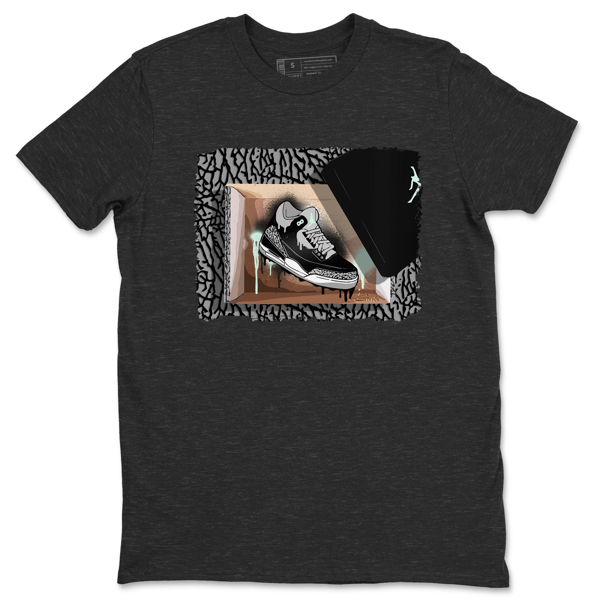 3s Green Glow shirt to match jordans New Kicks sneaker tees Air Jordan 3 Retro Green Glow Drip Gear Zone unisex cotton Charcoal Heather 2 crew neck shirt