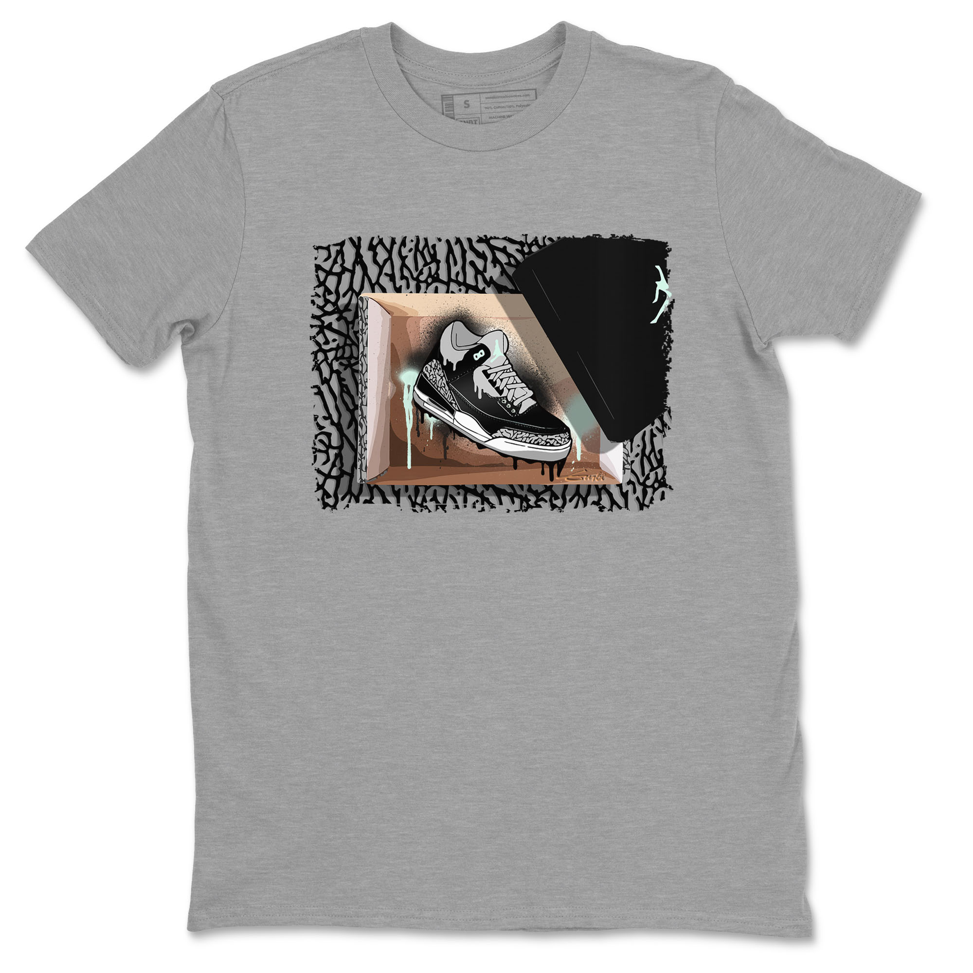 3s Green Glow shirt to match jordans New Kicks sneaker tees Air Jordan 3 Retro Green Glow Drip Gear Zone unisex cotton Heather Grey 2 crew neck shirt