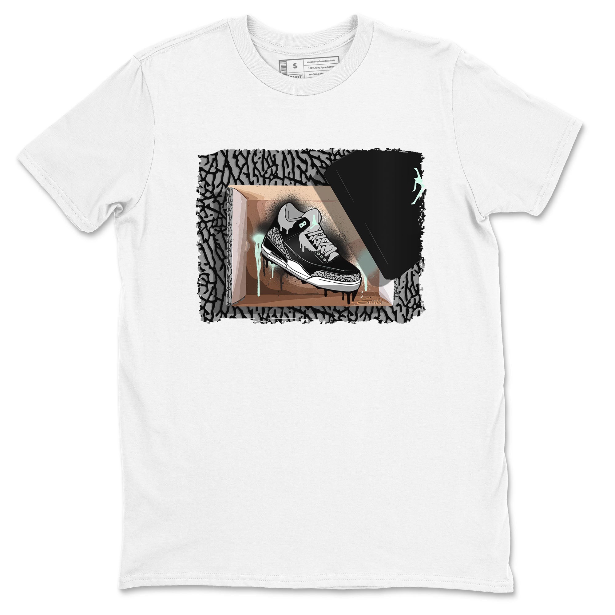 3s Green Glow shirt to match jordans New Kicks sneaker tees Air Jordan 3 Retro Green Glow Drip Gear Zone unisex cotton White 2 crew neck shirt