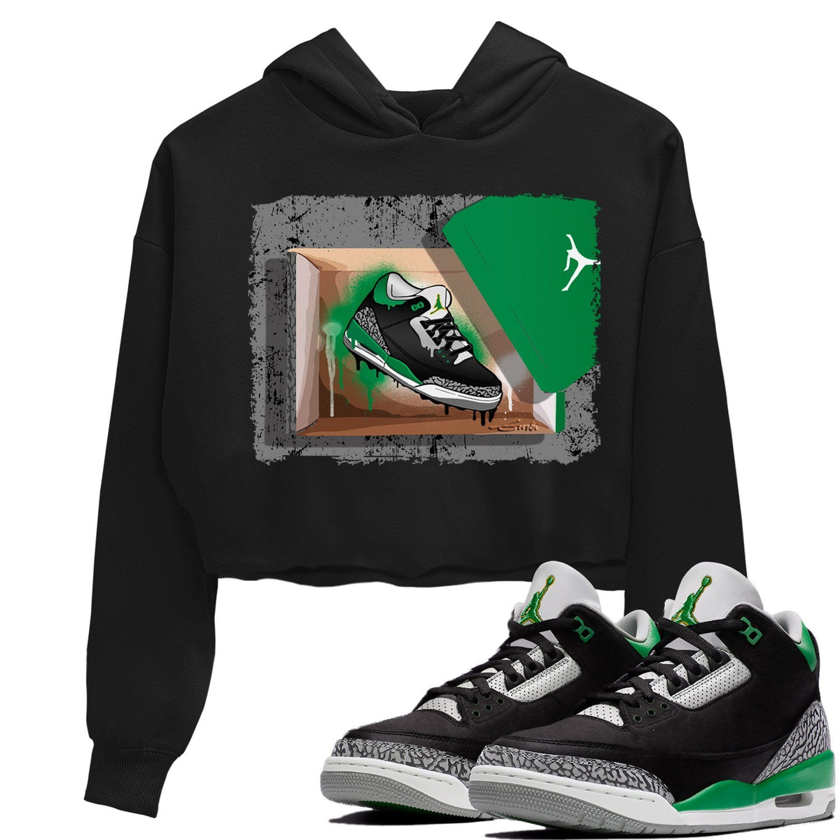 Jordan 3 Pine Green Sneaker Matching T-Shirt New Kicks Sneaker Tees Jordan 3 Pine Green Sneaker Release Tees Women's Shirts