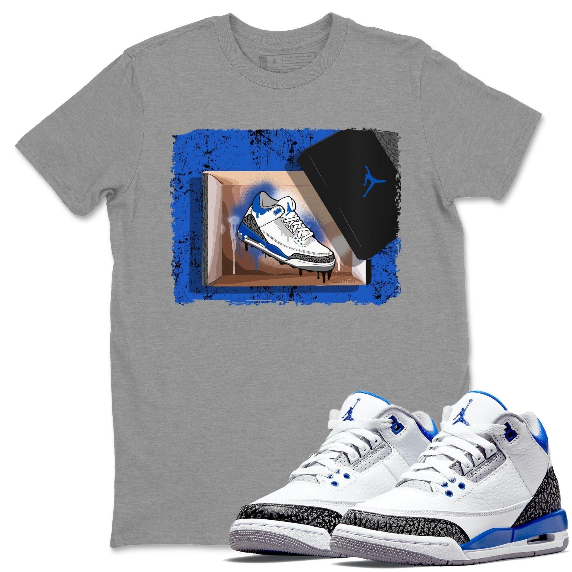 Jordan 3 Racer Blue Shirt To Match Jordans New Kicks Sneaker Tees Jordan 3 Racer Blue Drip Gear Zone Sneaker Matching Clothing Unisex Shirts