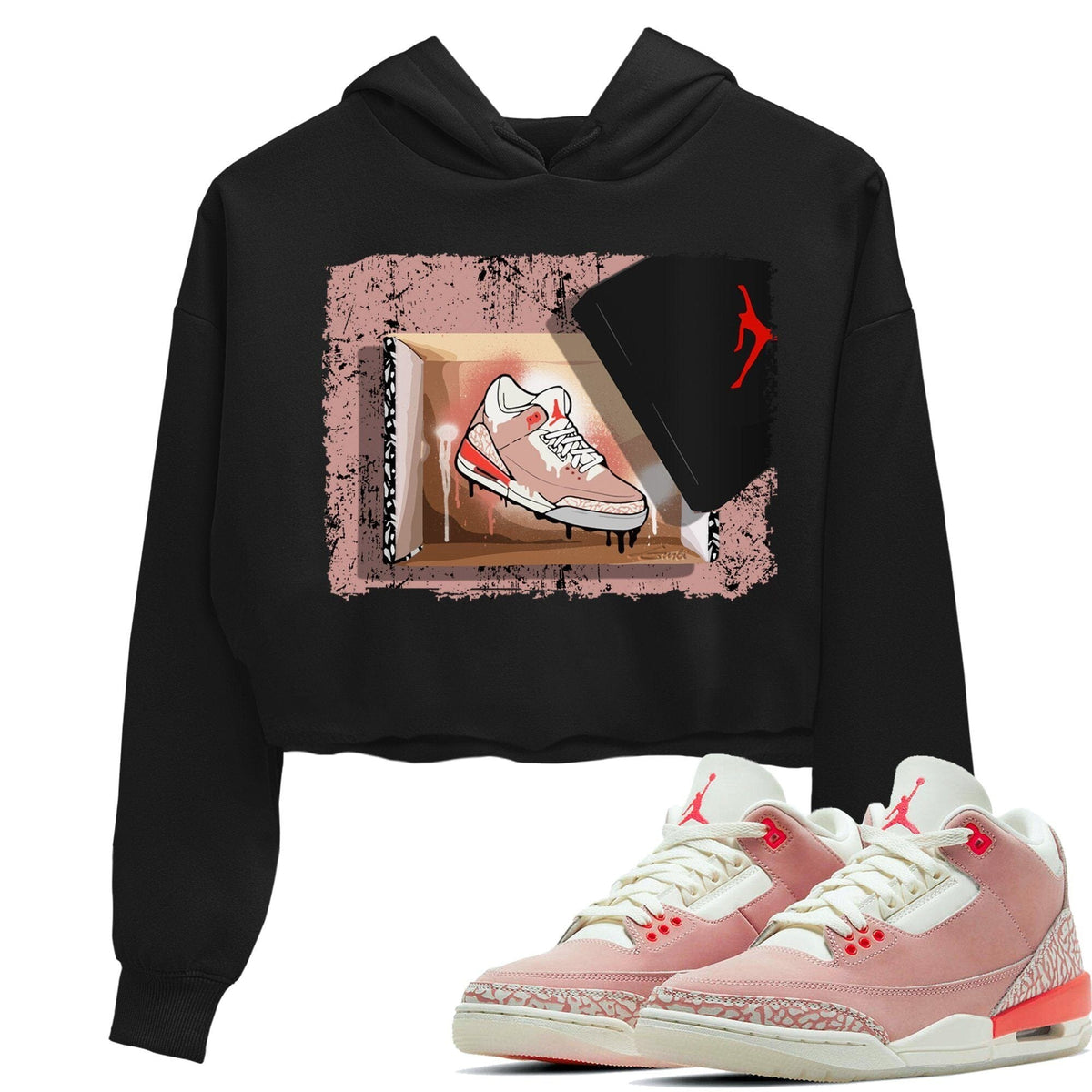 Jordan 3 Rust Pink Sneaker Matching T-Shirt New Kicks Sneaker Tees Jordan 3 Rust Pink Sneaker Release Tees Women's Shirts