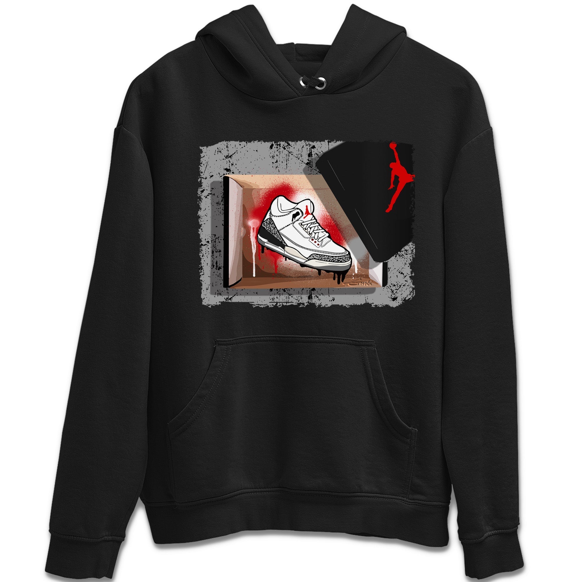 Air Jordan 3 White Cement Shirt To Match Jordans New Kicks Sneaker Tees Air Jordan 3 Retro White Cement Drip Gear Zone Sneaker Matching Clothing Unisex Shirts Black 2