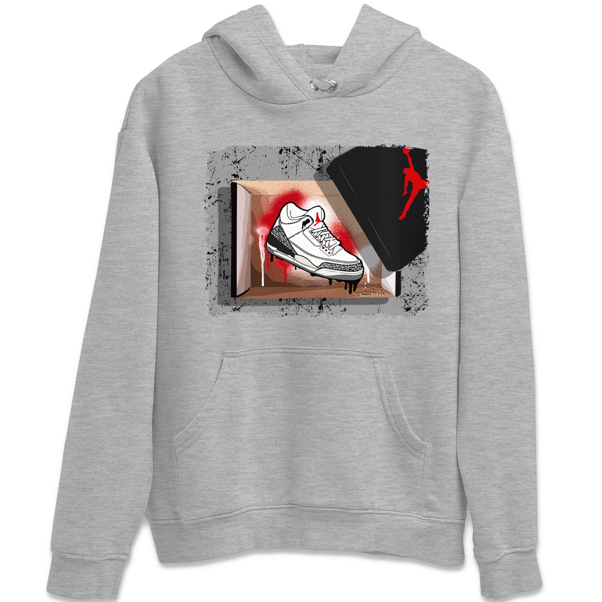 Air Jordan 3 White Cement Shirt To Match Jordans New Kicks Sneaker Tees Air Jordan 3 Retro White Cement Drip Gear Zone Sneaker Matching Clothing Unisex Shirts Heather Grey 2