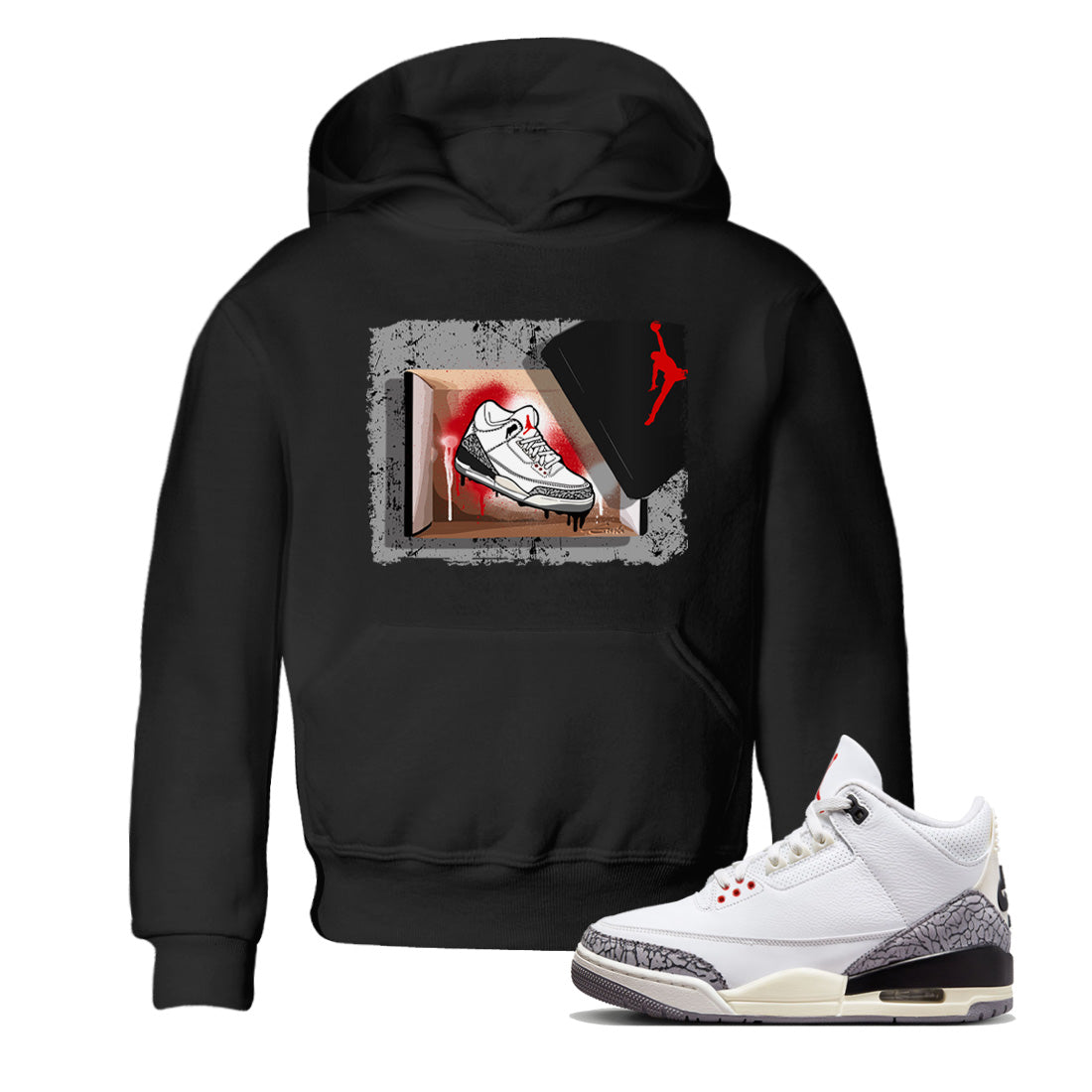 Air Jordan 3 White Cement New Kicks Baby and Kids Sneaker Tees Air Jordan 3 Retro White Cement Kids Sneaker Tees Washing and Care Tip